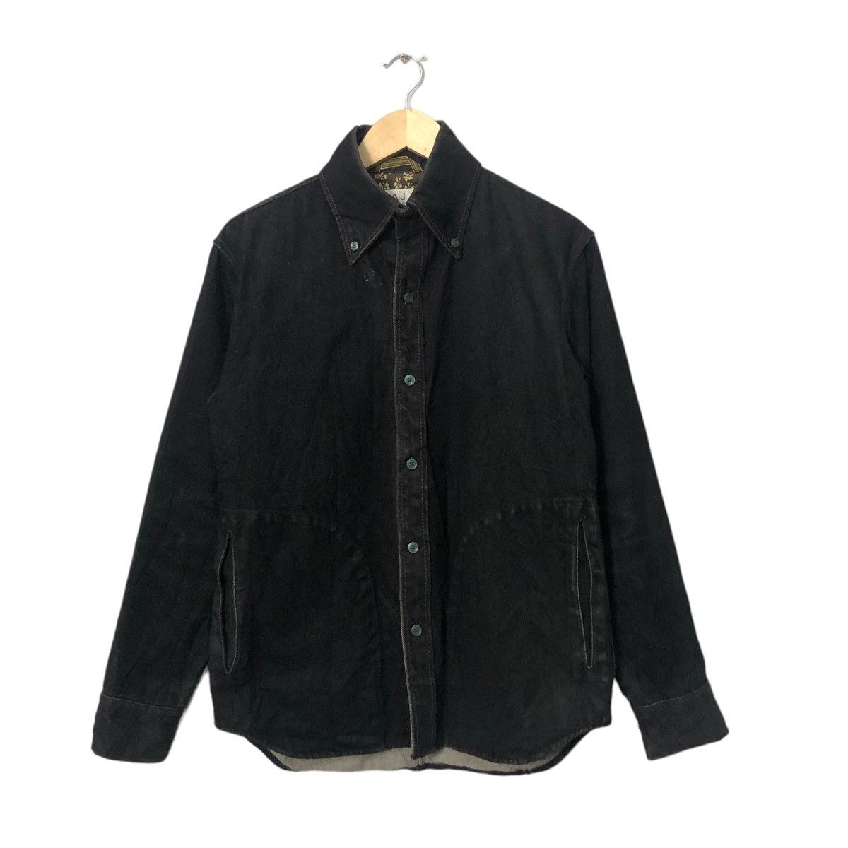 image of Vintage Alexander Julian Button Ups Denim Jacket in Black, Men's (Size Medium)
