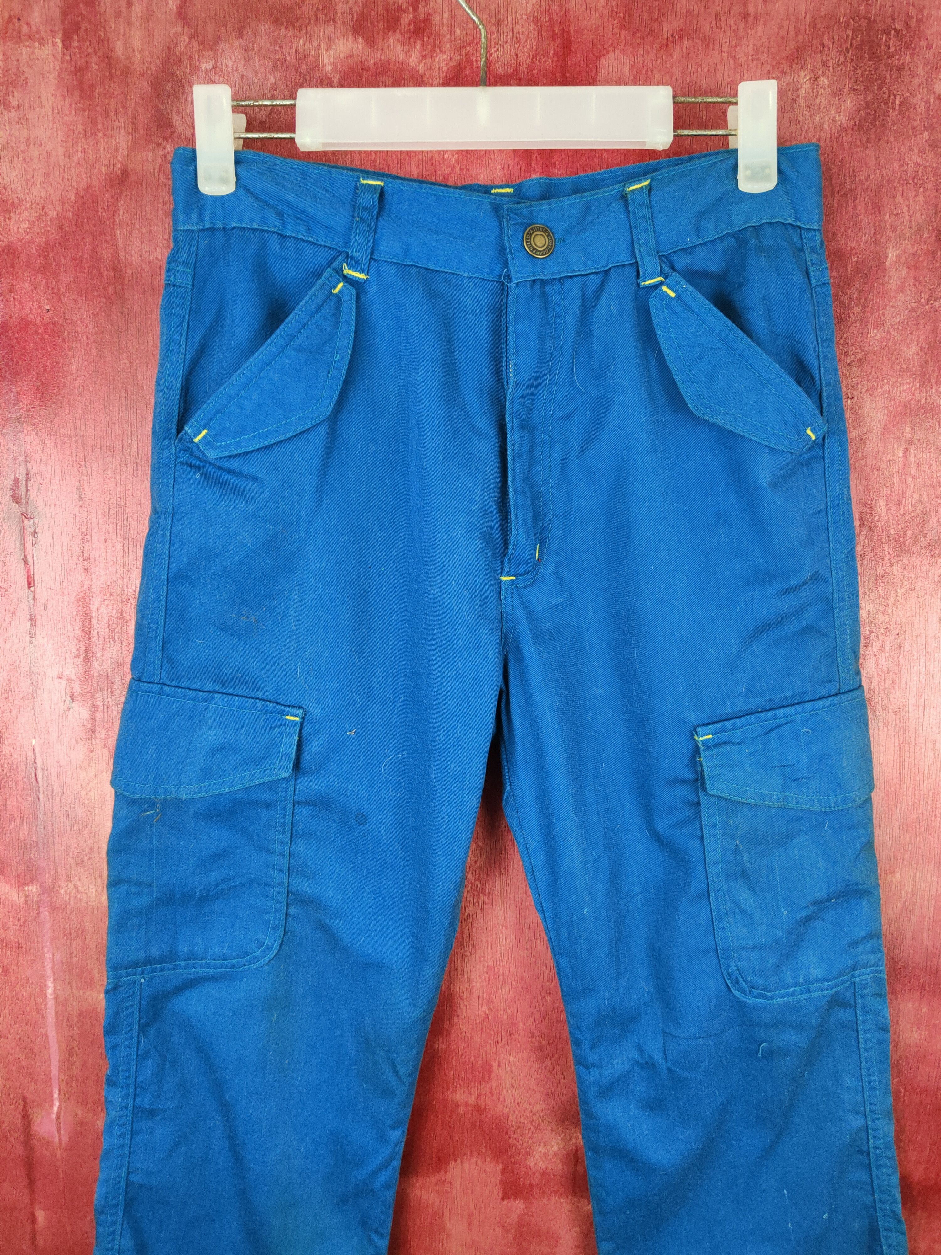 Japanese Brand × Vintage Japanese Brand Blue Multi Pocket Tactical Cargo Pants #S633 Size US 27 - 2 Thumbnail