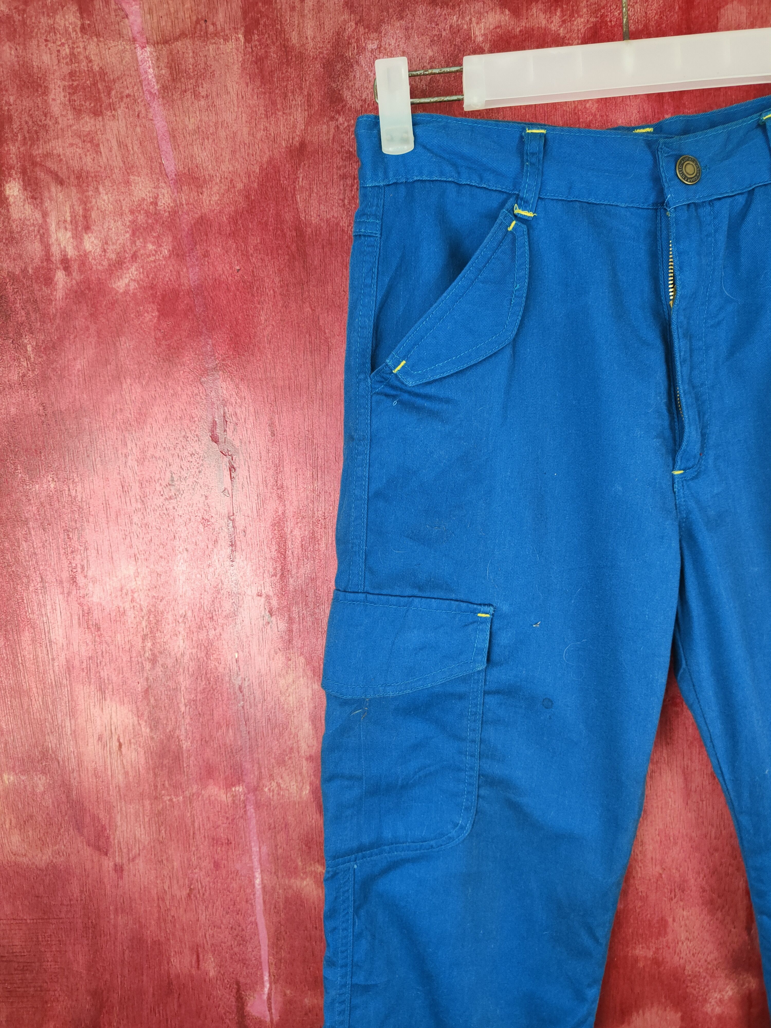 Japanese Brand × Vintage Japanese Brand Blue Multi Pocket Tactical Cargo Pants #S633 Size US 27 - 3 Thumbnail