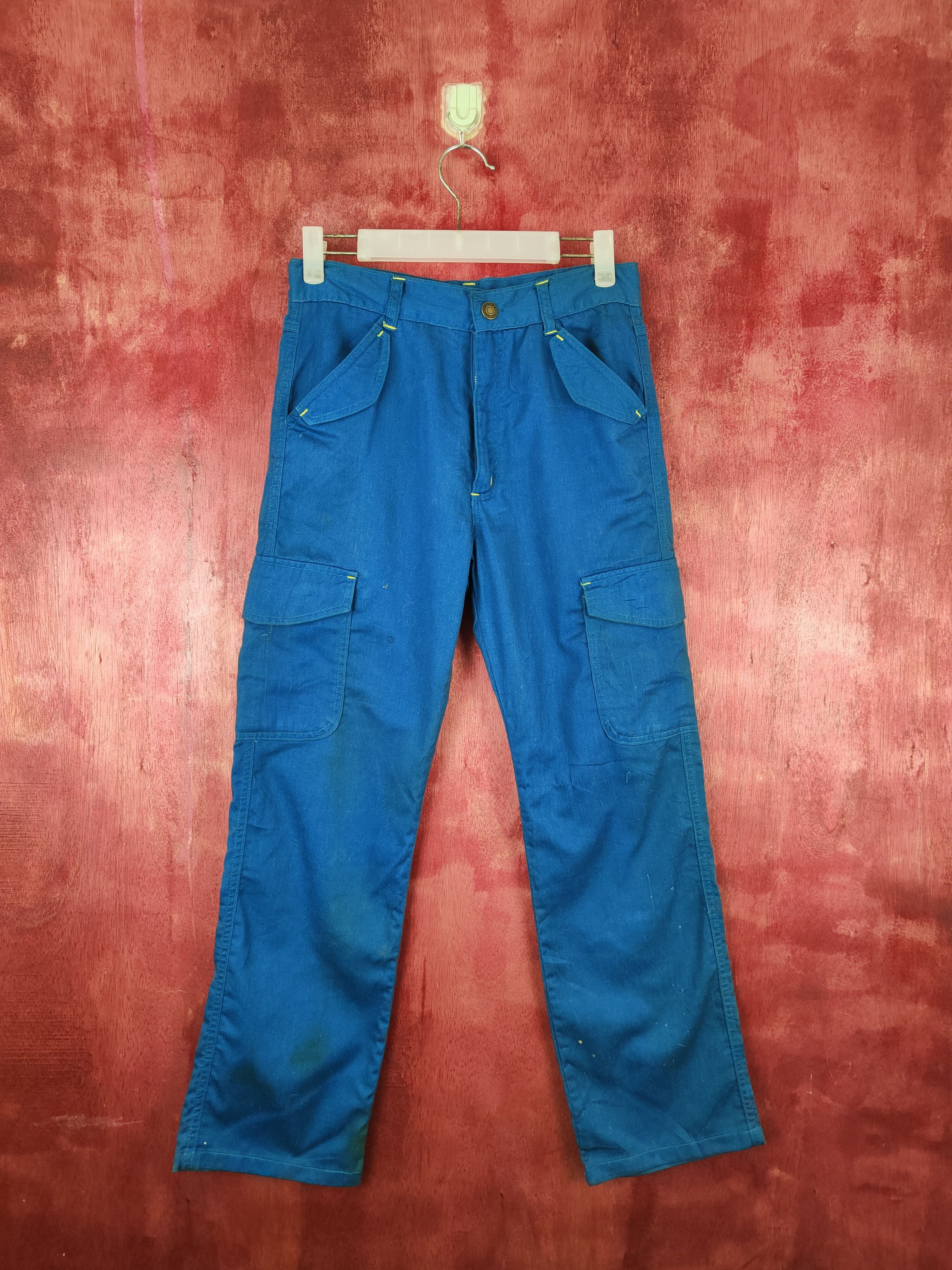 Japanese Brand × Vintage Japanese Brand Blue Multi Pocket Tactical Cargo Pants #S633 Size US 27 - 1 Thumbnail