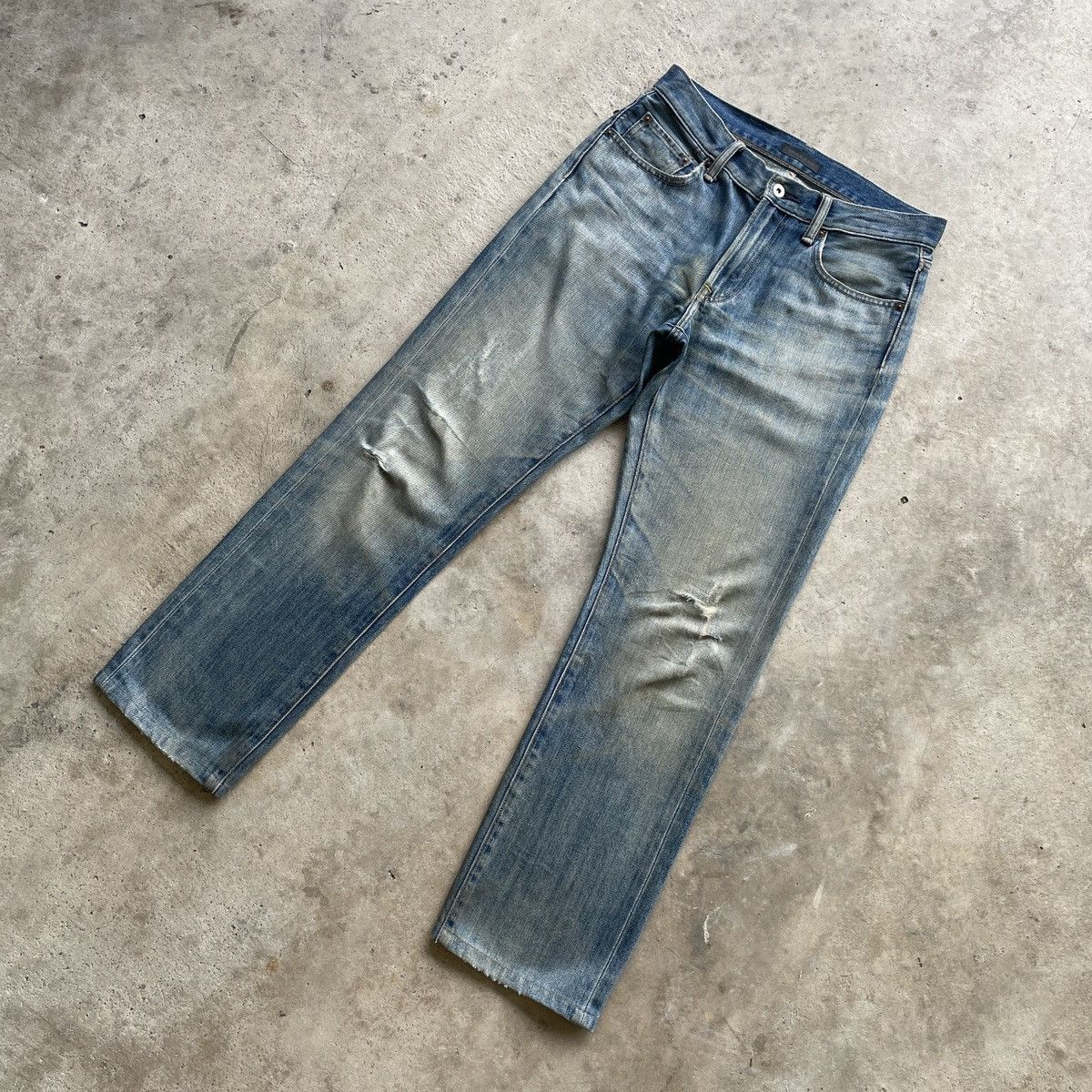 Japanese Brand W30💥 Vintage Japanese Distressed Faded Rusty Denim Pants Size US 30 / EU 46 - 2 Thumbnail