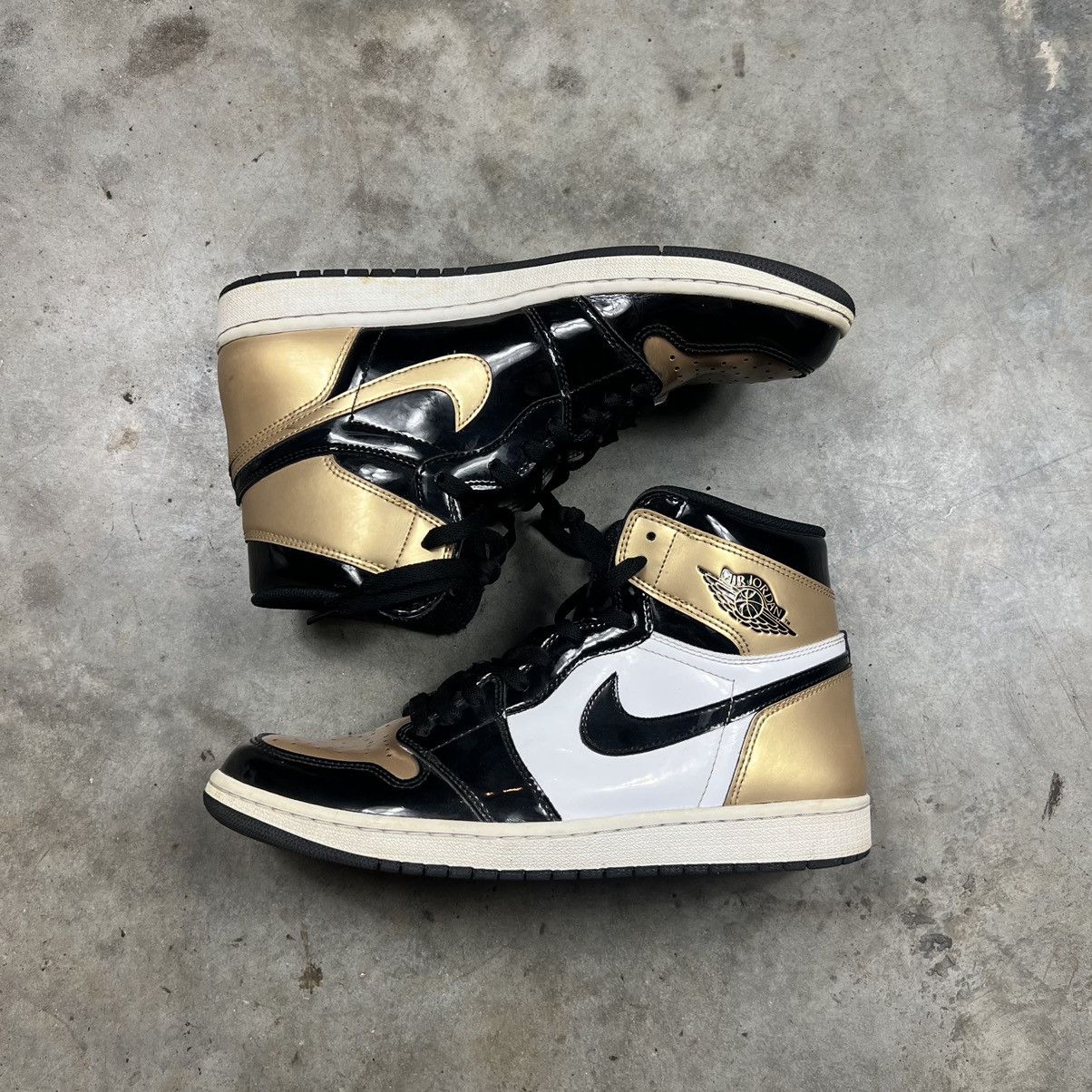 Jordan Brand × Nike Jordan 1 Retro High NRG Patent Gold Toe Size US 11 / EU 44 - 3 Thumbnail