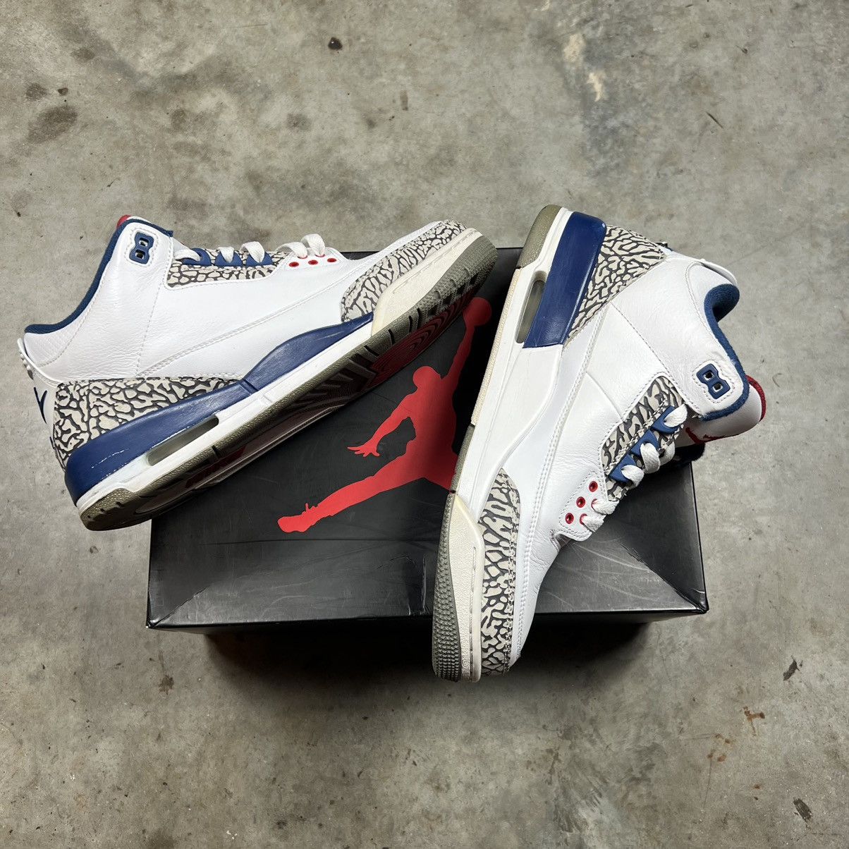 Pre-owned Jordan Nike Jordan 3 Retro True Blue (2016) Shoes In White