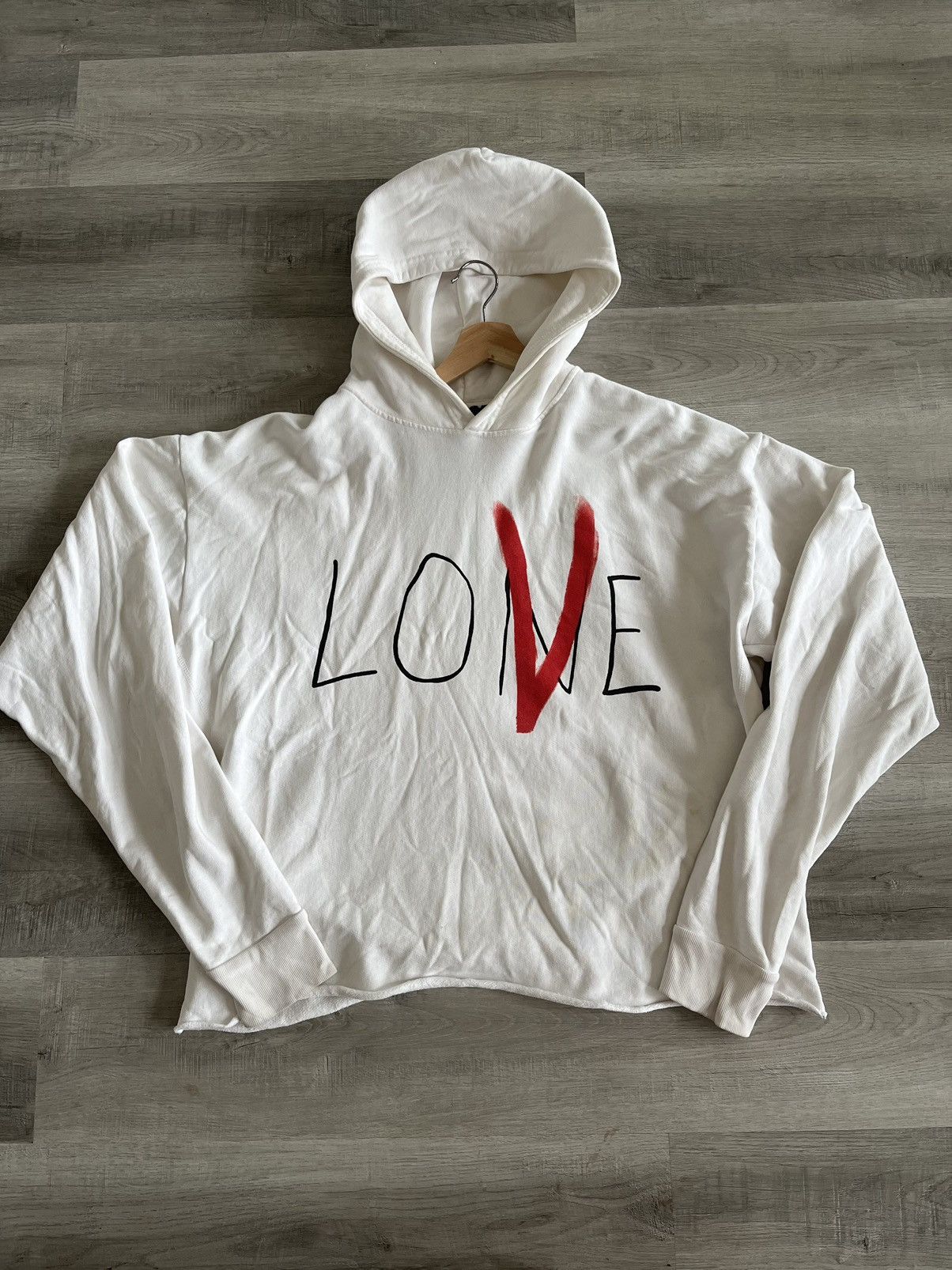 image of Vlone Lone Love Hoodie in White, Men's (Size XL)