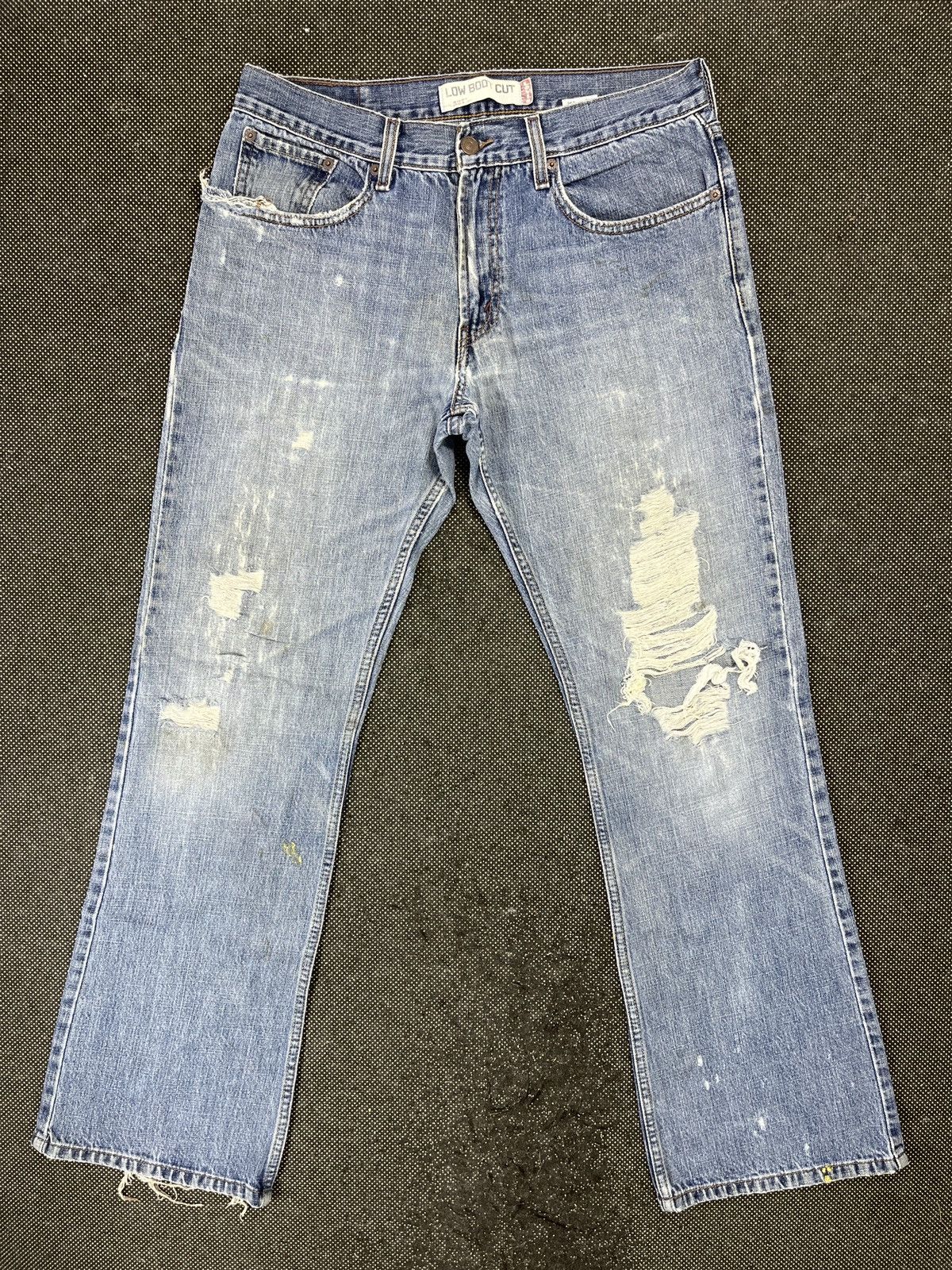 image of Levis 527 Distressed Flare Jeans - J700 in Blue, Men's (Size 33)
