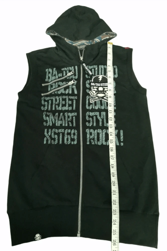 Japanese Brand Vintage Ba-tsu Studio Sleeveless Hoodie Skull Punk Size US S / EU 44-46 / 1 - 7 Thumbnail