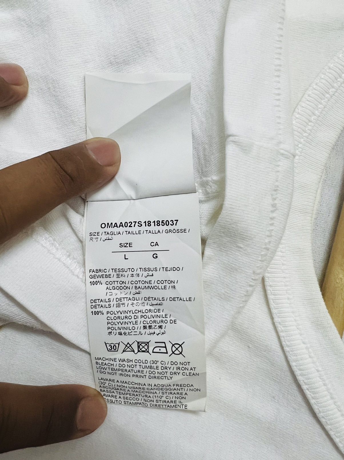 Off-White Off-White Tape Mens Cotton Tee Size US L / EU 52-54 / 3 - 7 Thumbnail
