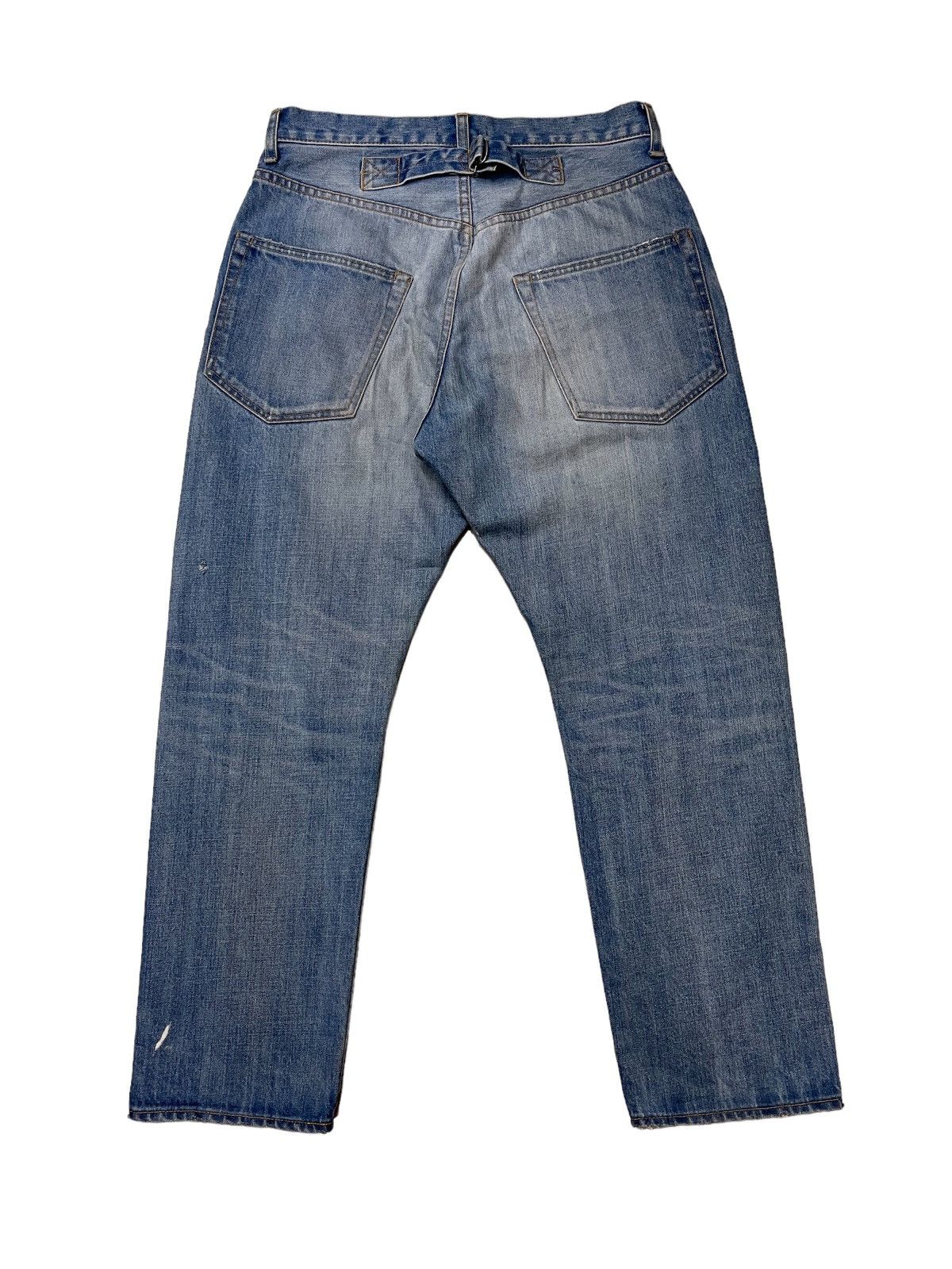 Japanese Brand Buckle Back Distressed Ripped Jeans Size US 30 / EU 46 - 2 Thumbnail