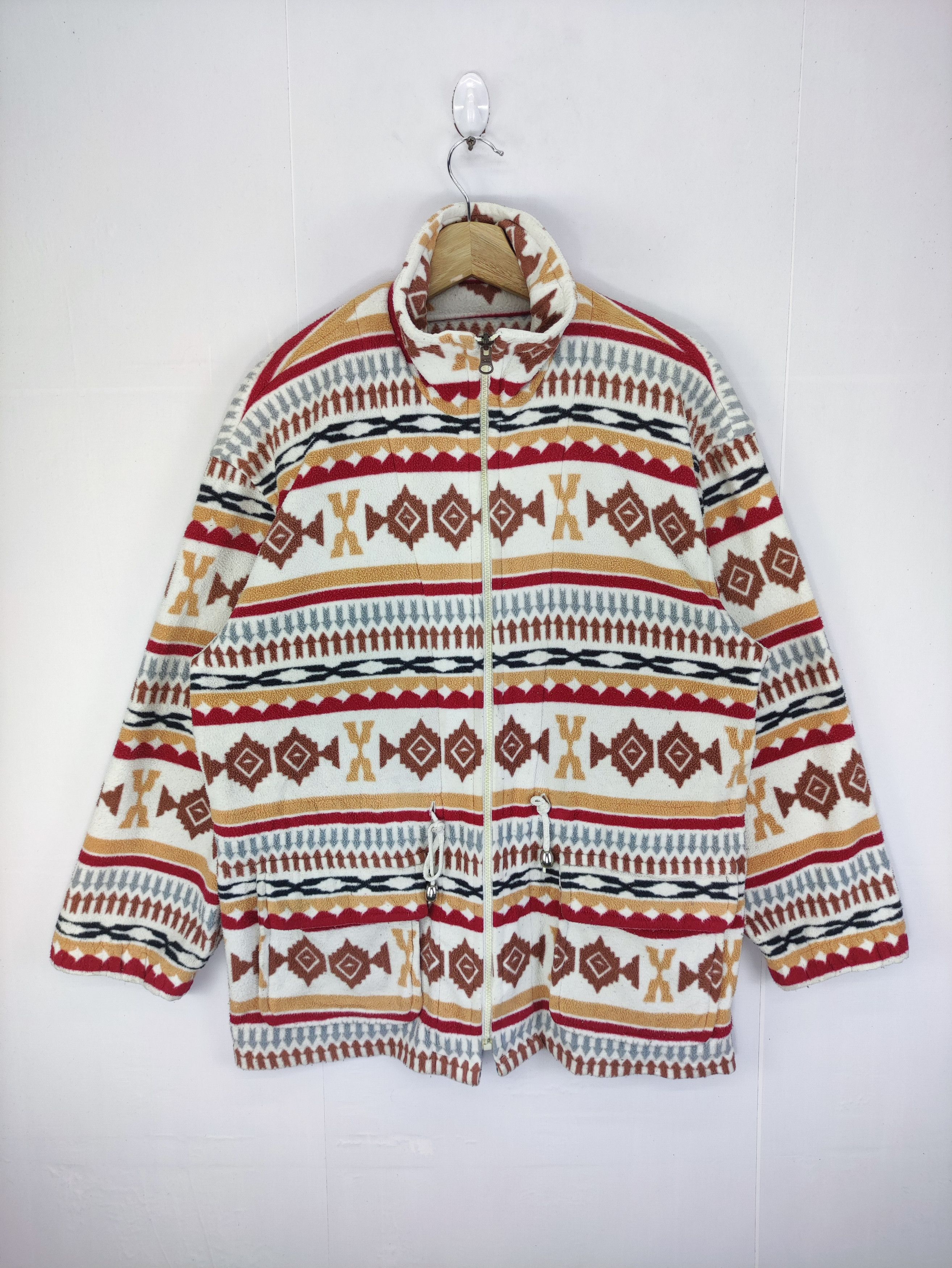 image of Native x Navajo Vintage Navajo Fleece Jacket Zipper, Men's (Size Large)