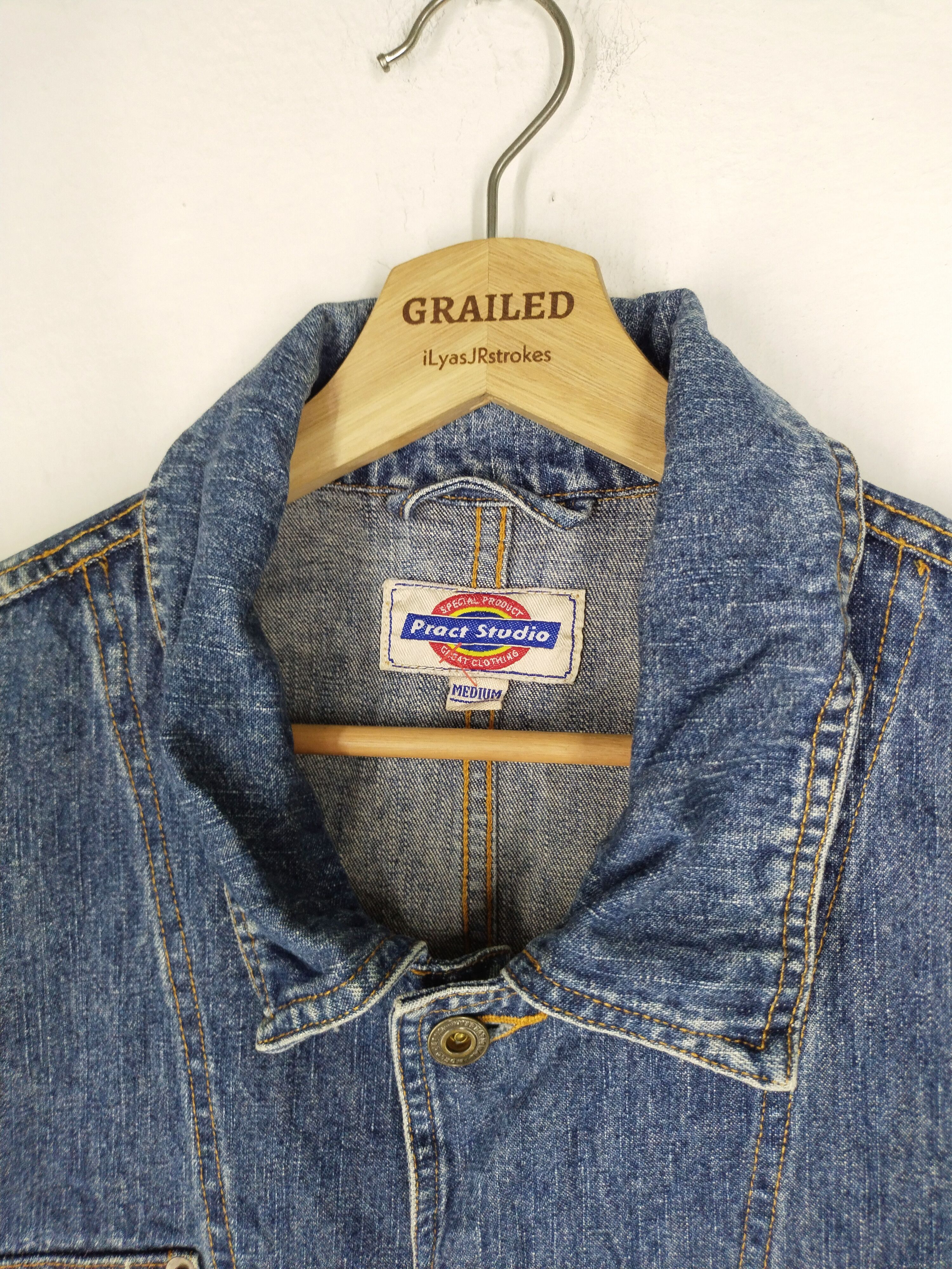 If Six Was Nine × Japanese Brand × Vintage 🔥 VTG PRACT STUDIO BUTTON HICKORY CHORE JACKET Size US M / EU 48-50 / 2 - 16 Thumbnail