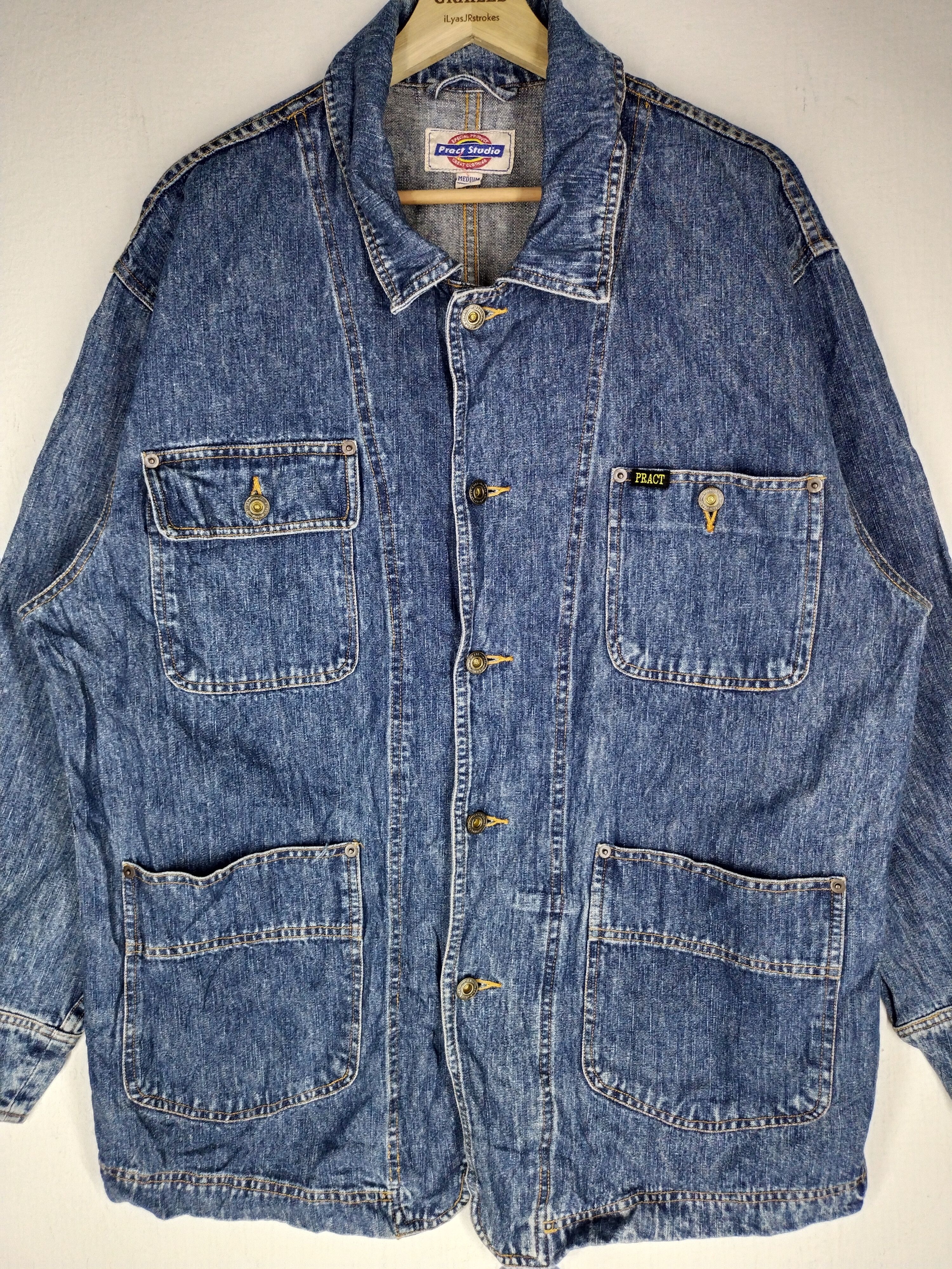 If Six Was Nine × Japanese Brand × Vintage 🔥 VTG PRACT STUDIO BUTTON HICKORY CHORE JACKET Size US M / EU 48-50 / 2 - 9 Thumbnail