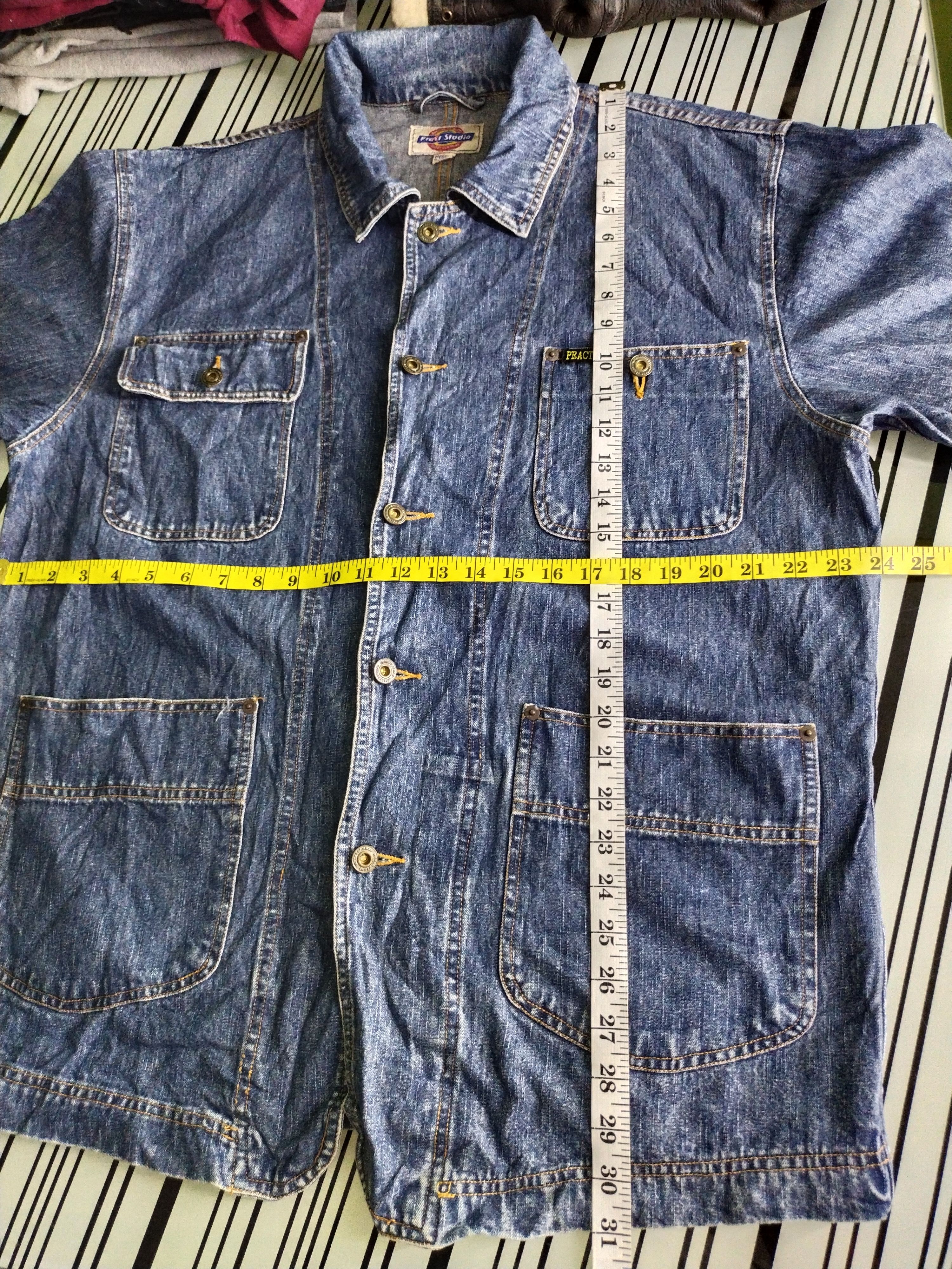 If Six Was Nine × Japanese Brand × Vintage 🔥 VTG PRACT STUDIO BUTTON HICKORY CHORE JACKET Size US M / EU 48-50 / 2 - 13 Thumbnail
