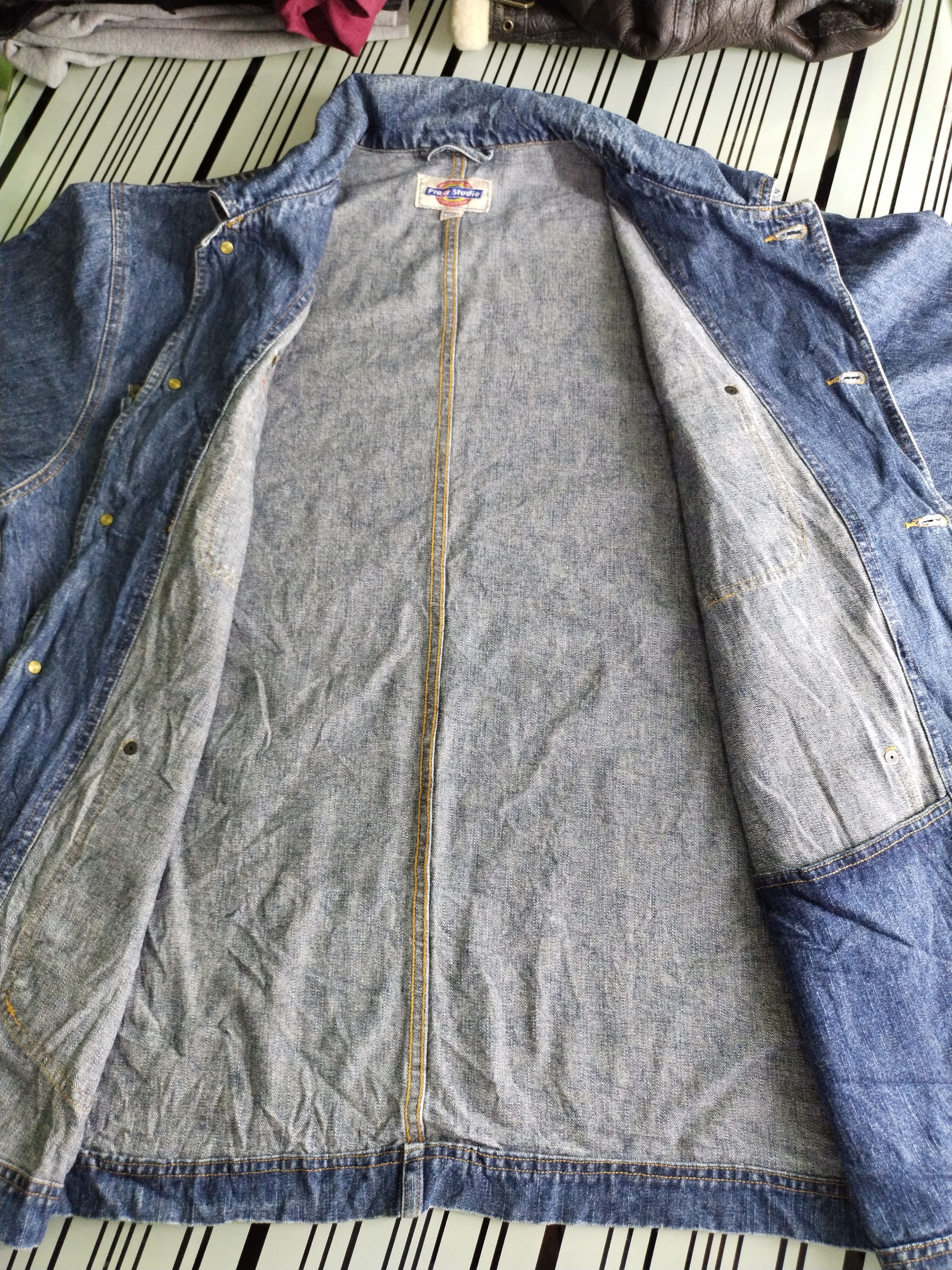 If Six Was Nine × Japanese Brand × Vintage 🔥 VTG PRACT STUDIO BUTTON HICKORY CHORE JACKET Size US M / EU 48-50 / 2 - 4 Thumbnail