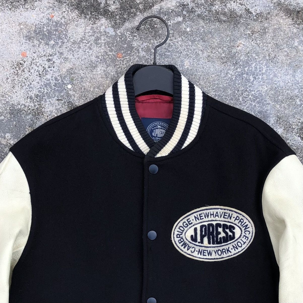 Vintage Vintage J.PRESS Wool Cow Leather Varsity Jacket Size US L / EU 52-54 / 3 - 4 Thumbnail