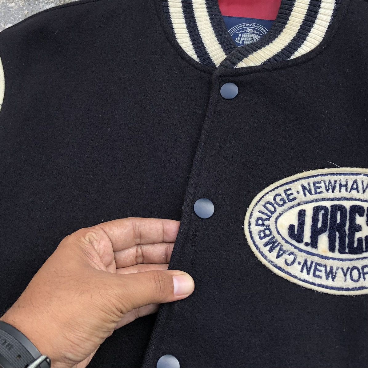 Vintage Vintage J.PRESS Wool Cow Leather Varsity Jacket Size US L / EU 52-54 / 3 - 11 Thumbnail