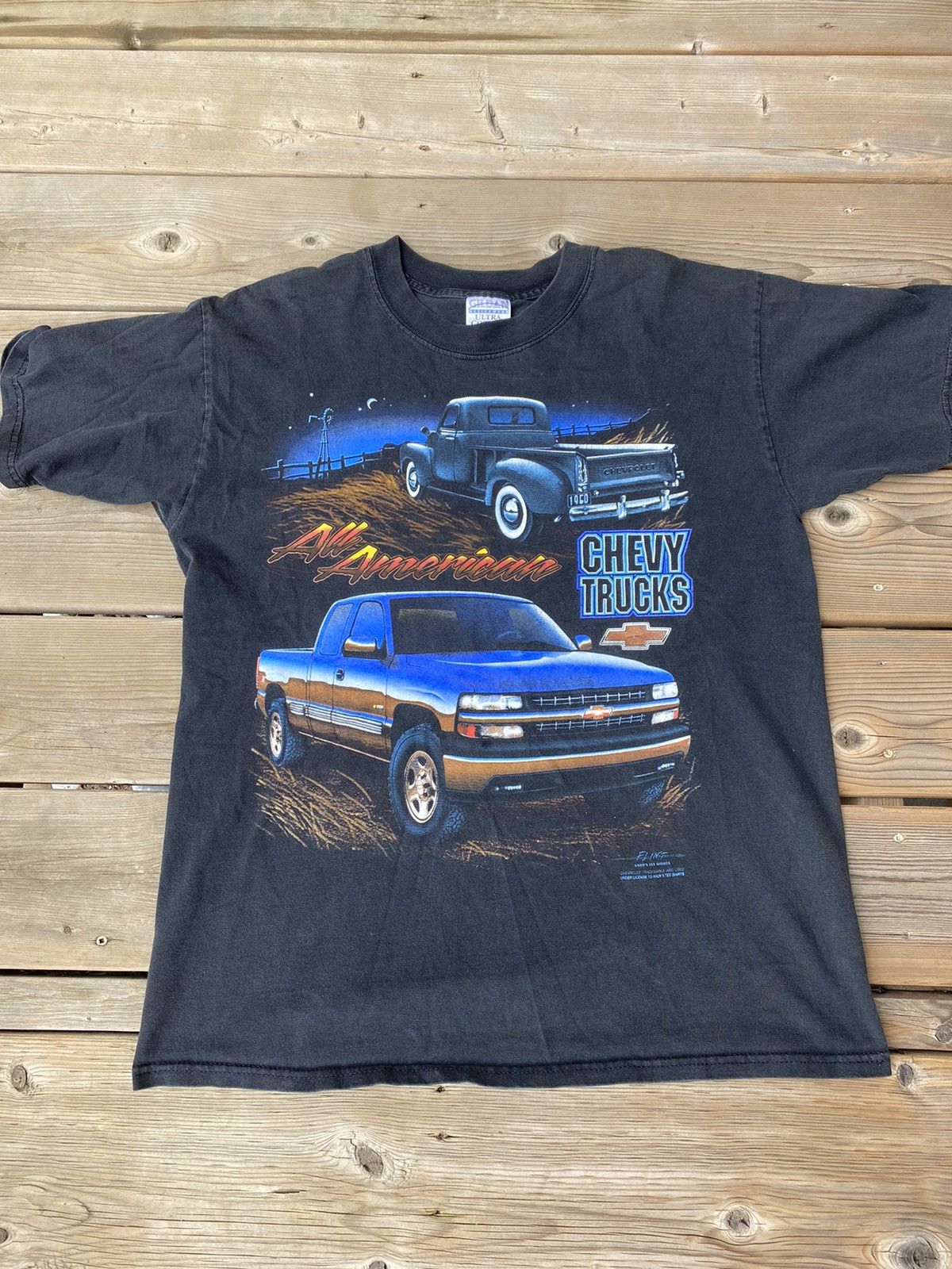 Band Tees × Chevrolet × Vintage Vintage Y2K Chevy Tee / Chevrolet Silverado / Car Shirt Size US L / EU 52-54 / 3 - 1 Thumbnail