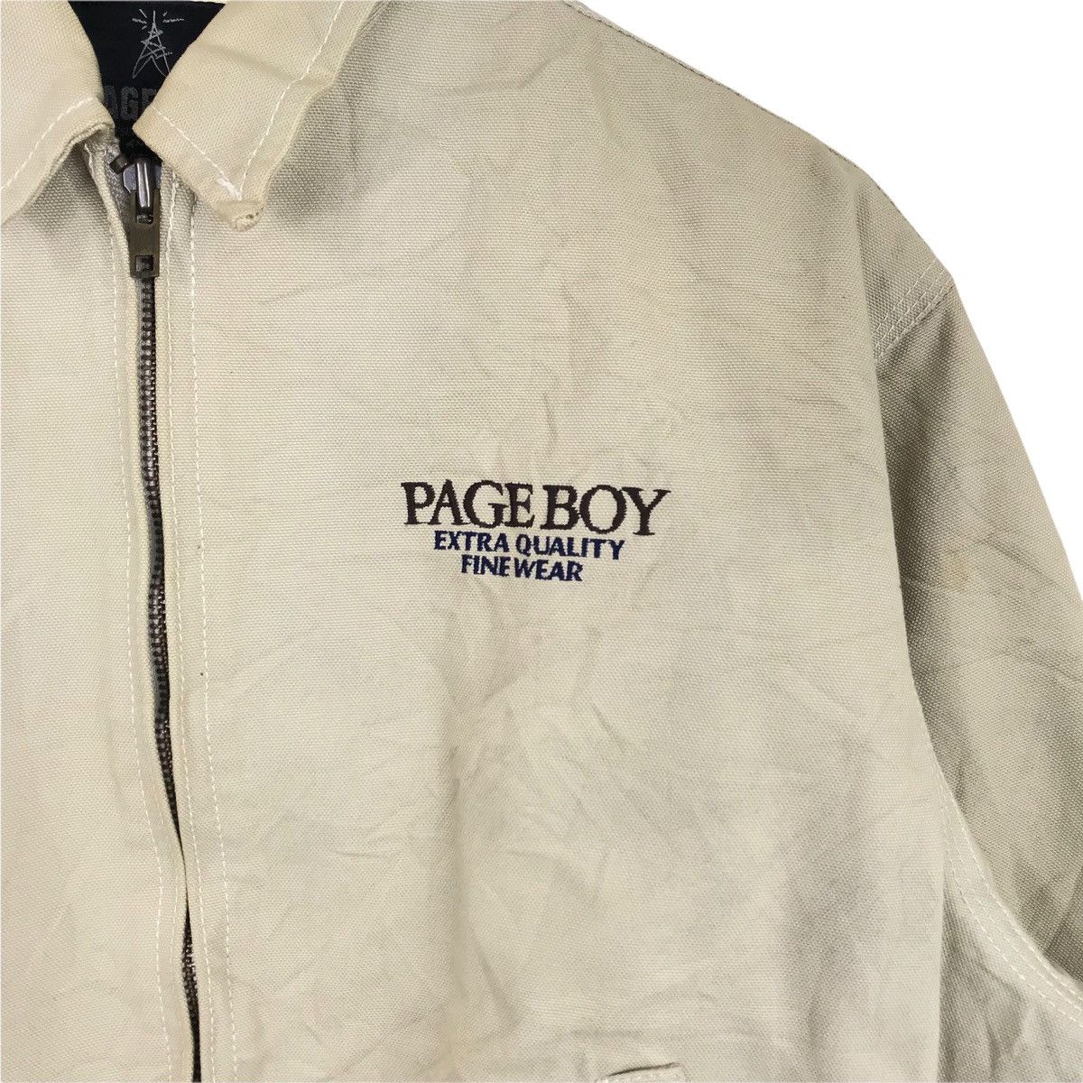 Canvas × Japanese Brand × Vintage Vintage Page Boy Canvas Jacket Big Logo At The Back Vintage Size US M / EU 48-50 / 2 - 2 Thumbnail