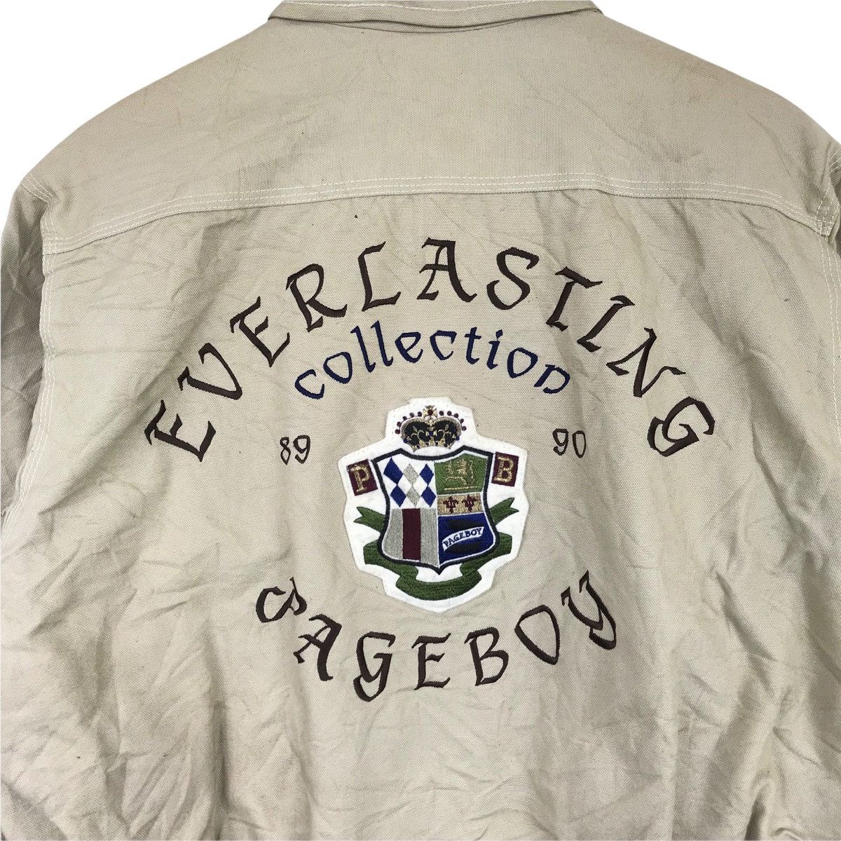 Canvas × Japanese Brand × Vintage Vintage Page Boy Canvas Jacket Big Logo At The Back Vintage Size US M / EU 48-50 / 2 - 5 Thumbnail