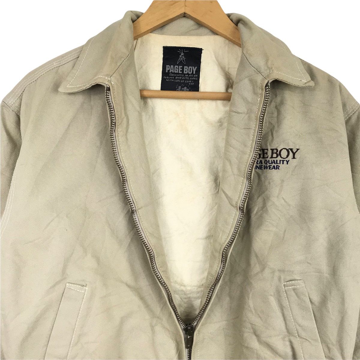 Canvas × Japanese Brand × Vintage Vintage Page Boy Canvas Jacket Big Logo At The Back Vintage Size US M / EU 48-50 / 2 - 3 Thumbnail
