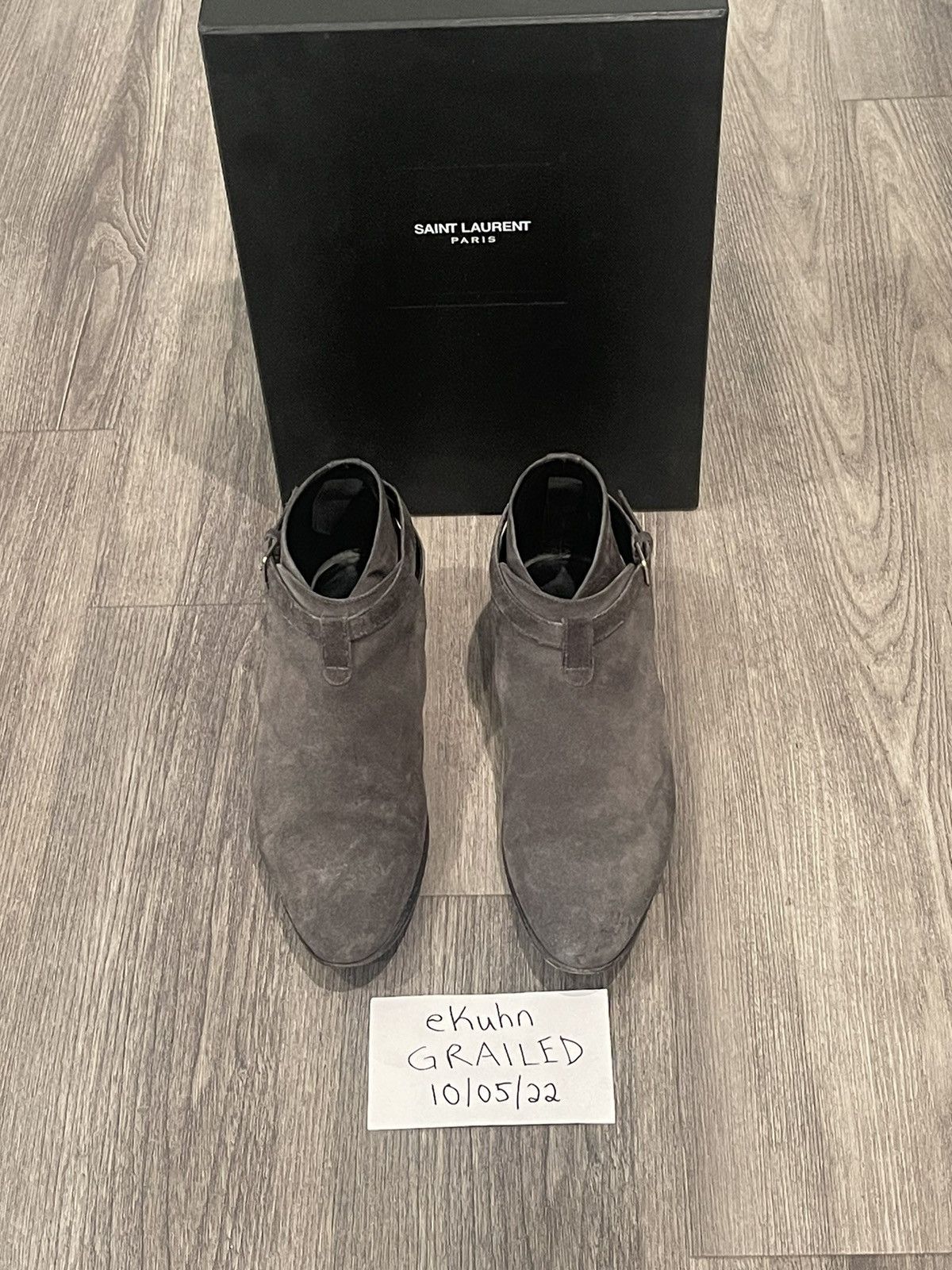 Saint Laurent Paris Saint Laurent Paris Wyatt Jodhpur Anthracite Sz 42 Size US 9 / EU 42 - 6 Thumbnail