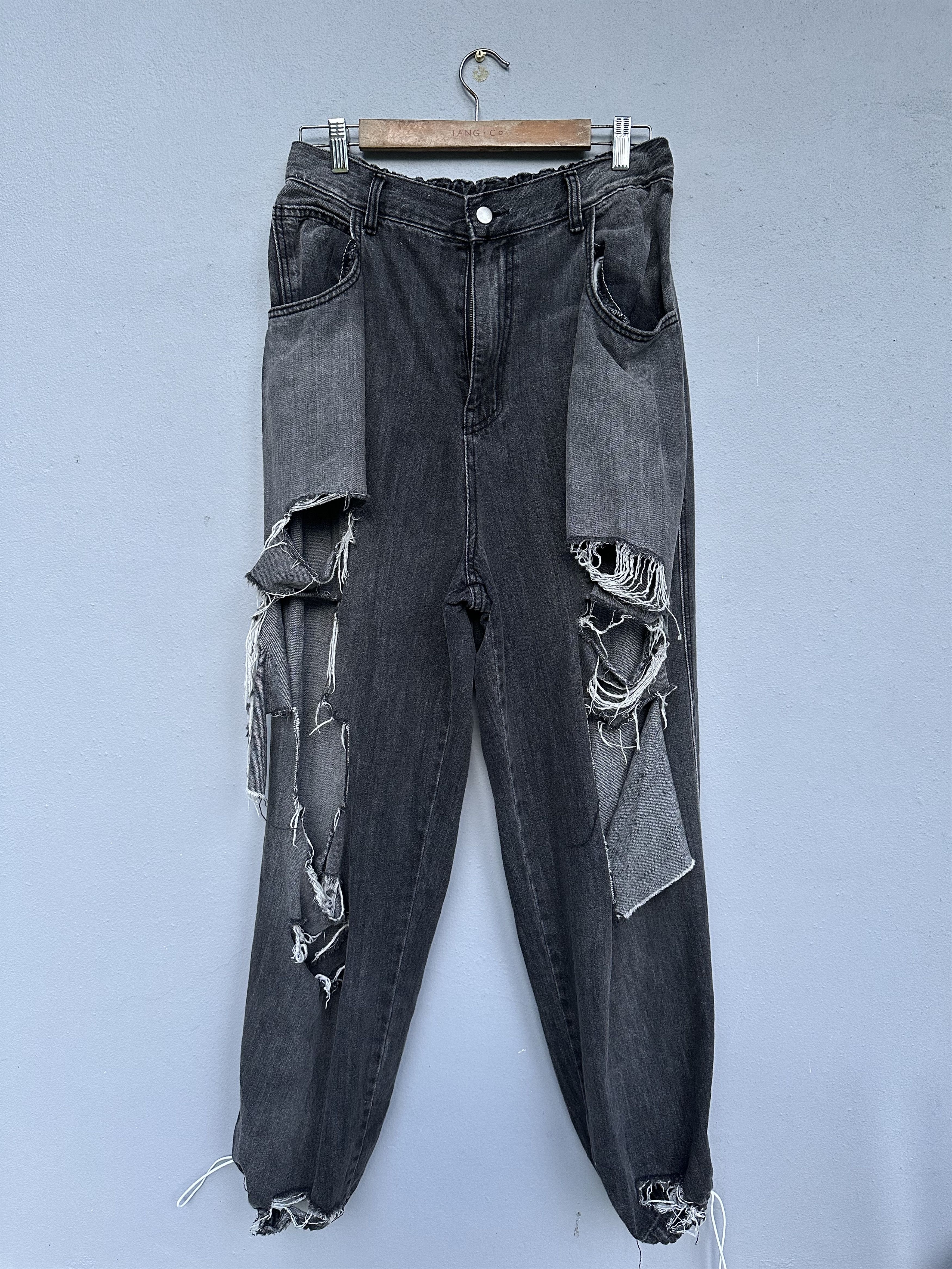 Japanese Brand Riot Glamour Distressed Rip Parachute Baggy Denim Size US 30 / EU 46 - 4 Thumbnail