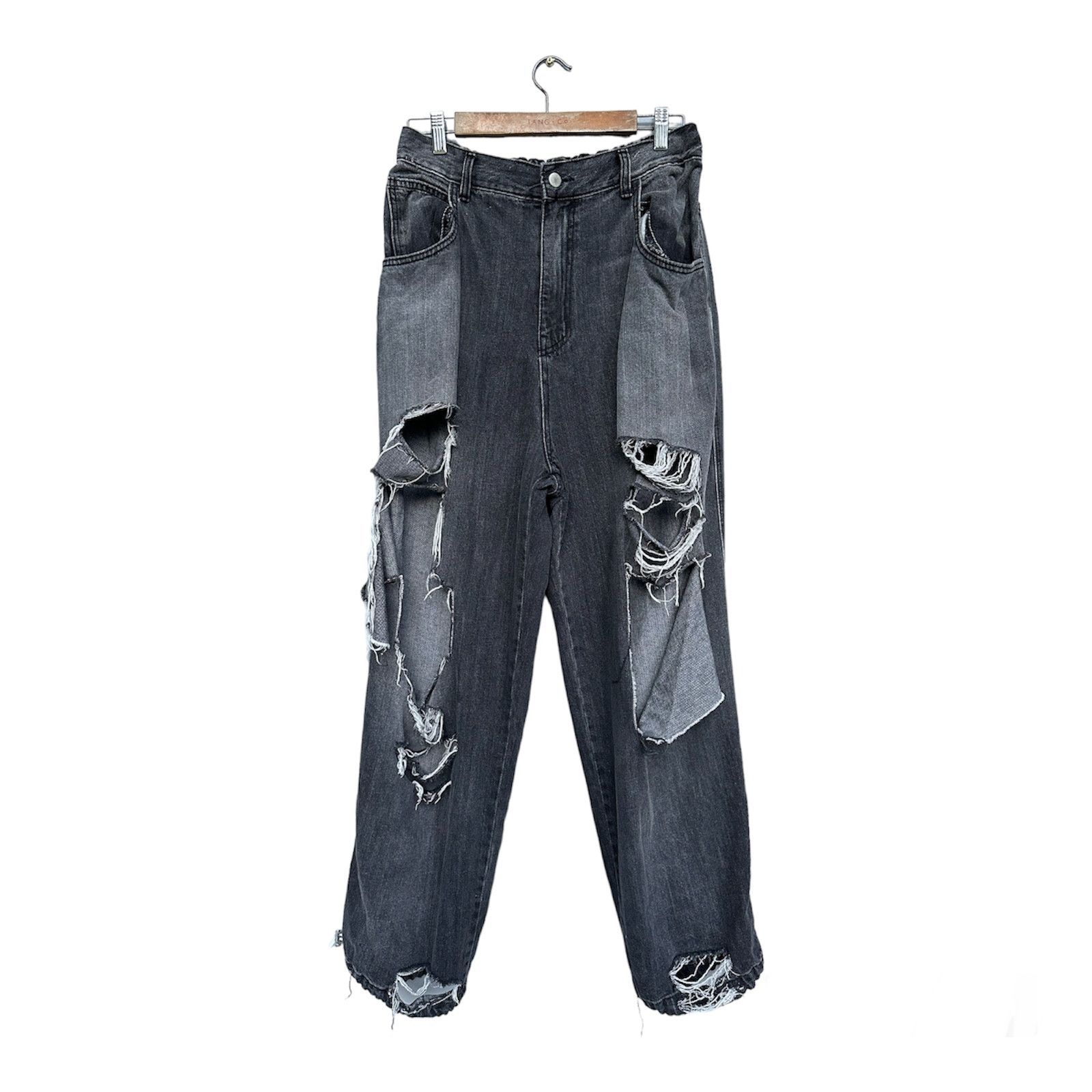 Japanese Brand Riot Glamour Distressed Rip Parachute Baggy Denim Size US 30 / EU 46 - 1 Thumbnail