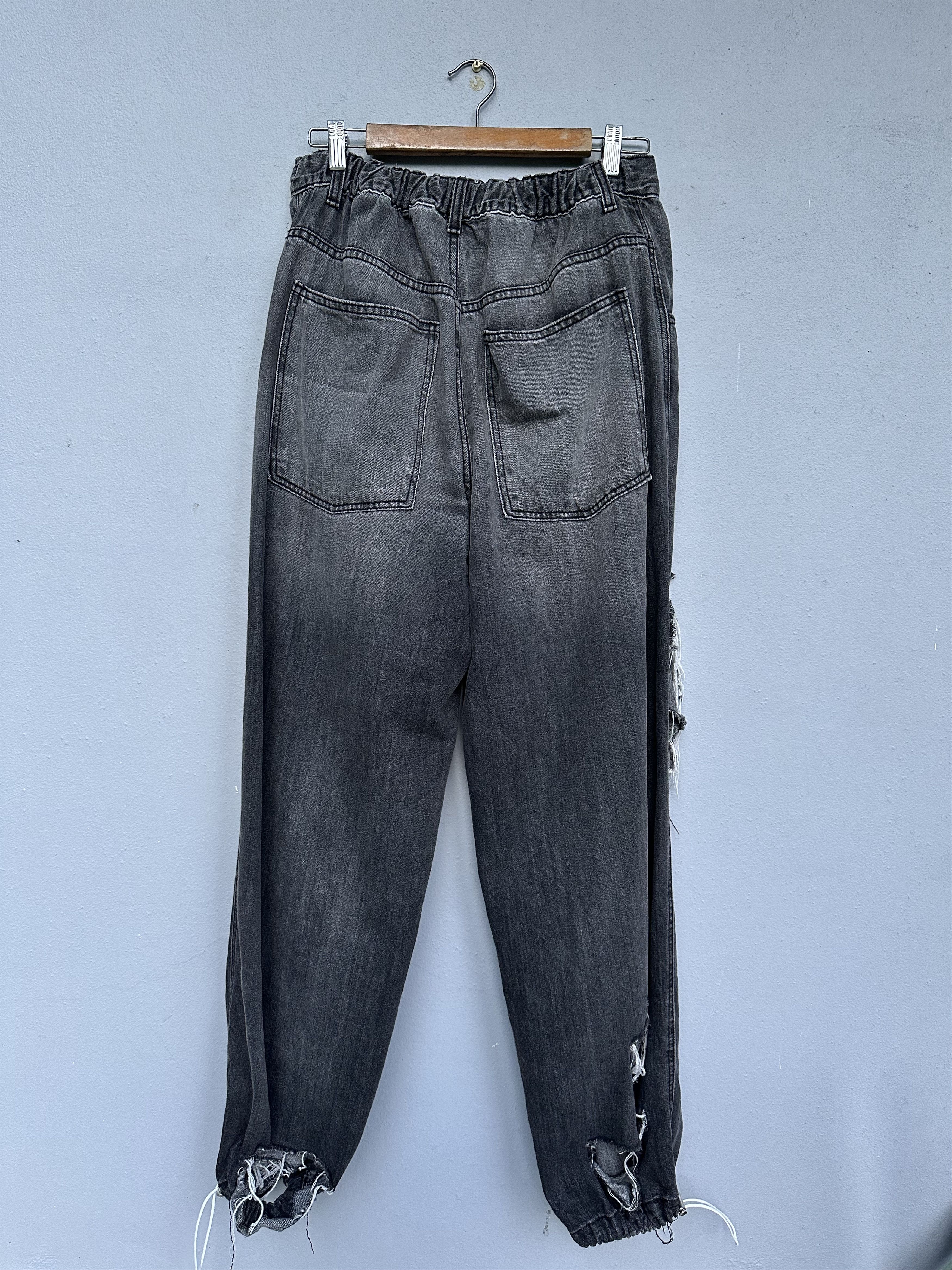 Japanese Brand Riot Glamour Distressed Rip Parachute Baggy Denim Size US 30 / EU 46 - 6 Thumbnail