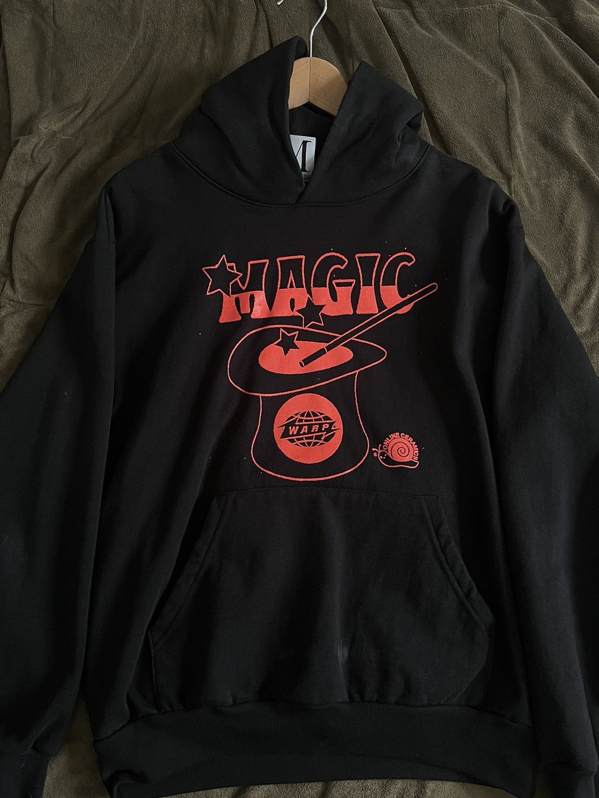 image of Online Ceramics X Oneohtrix Point Never Opn Moon Logo Hoodie in Black, Men's (Size Medium)