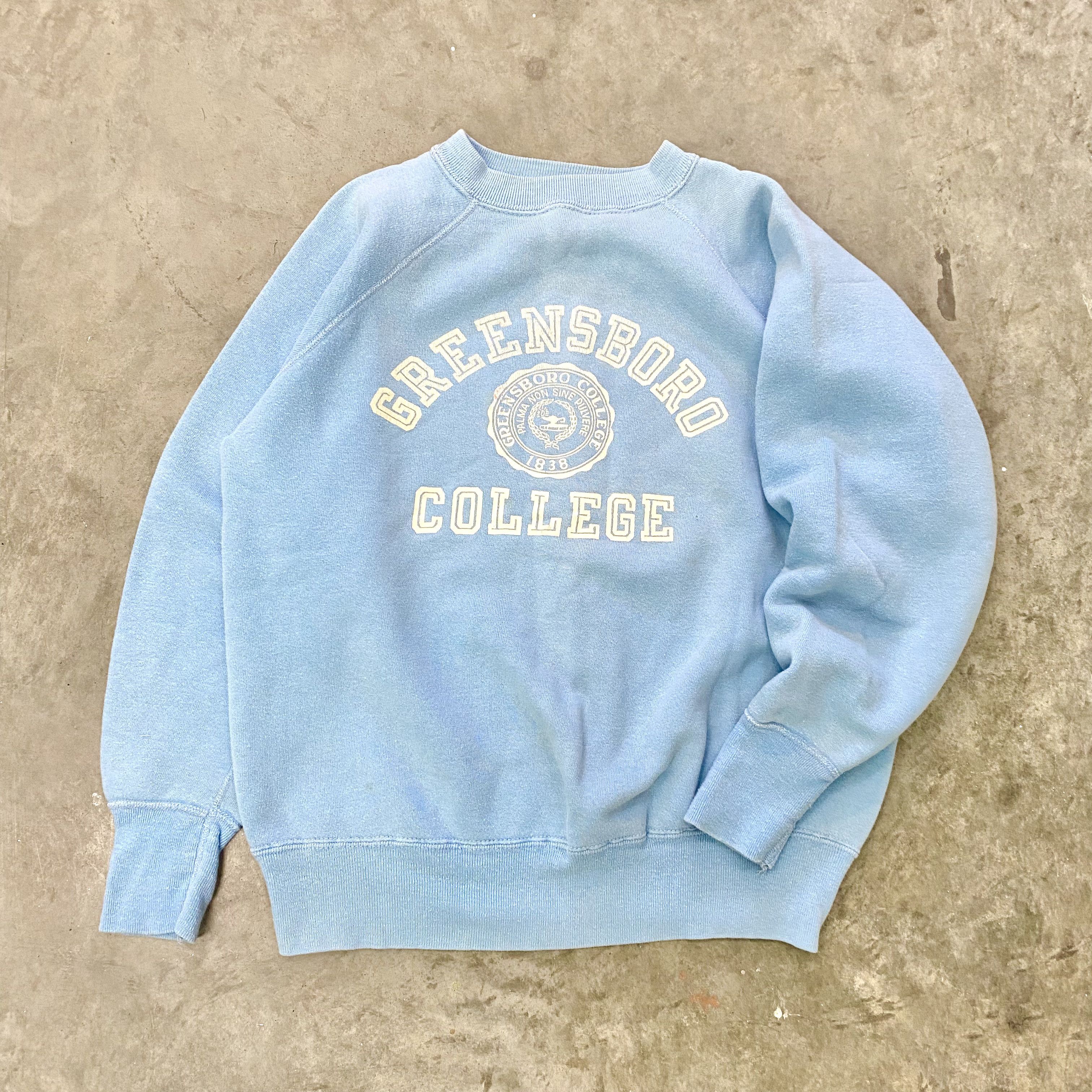 image of American College x Champion VTG 60S Champion Running Man Greensboro College Sweatshirt in Sky Blue 