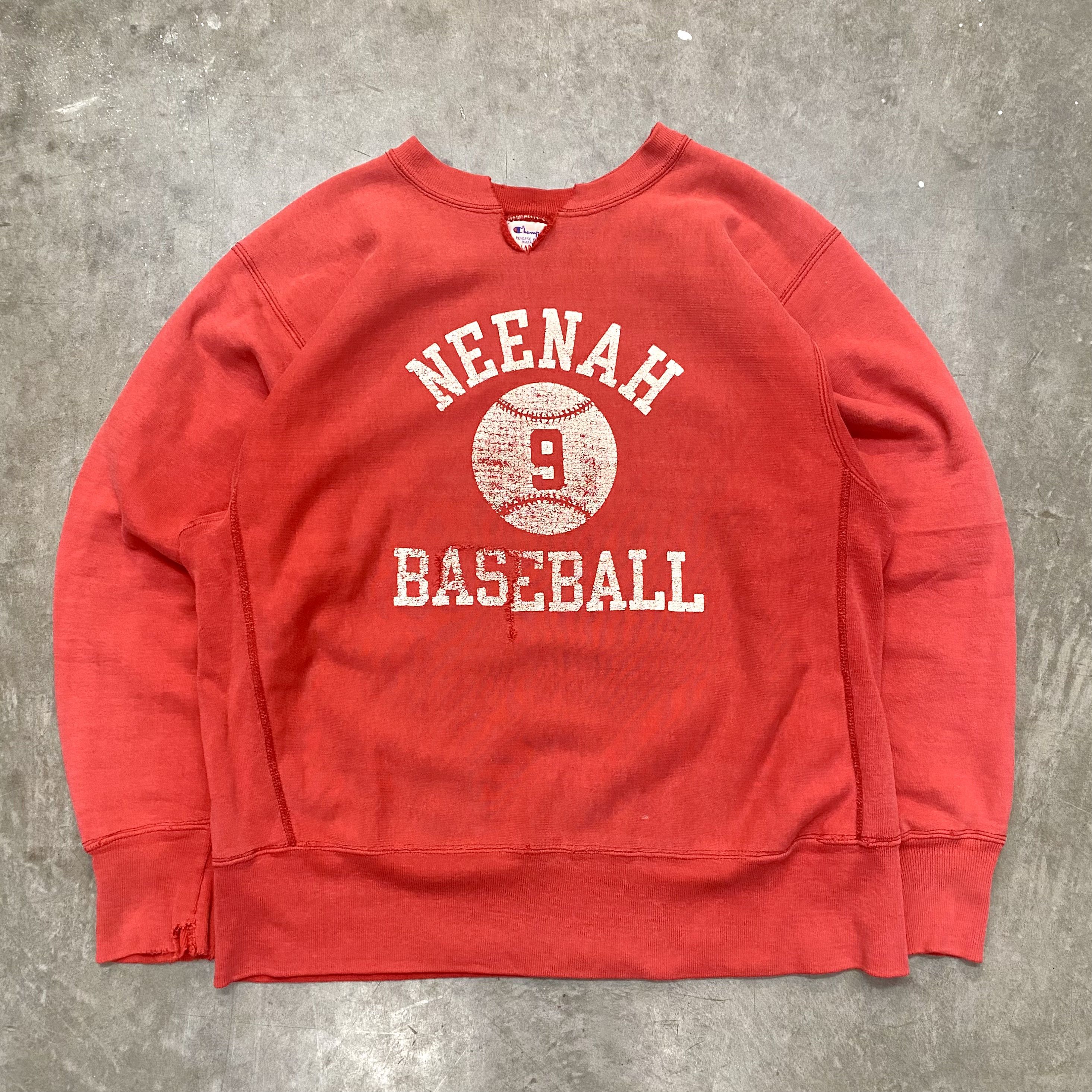 image of VTG 80's Champion Warm Up Reverse Weave Sweatshirt Faded in Faded Red, Men's (Size Large)