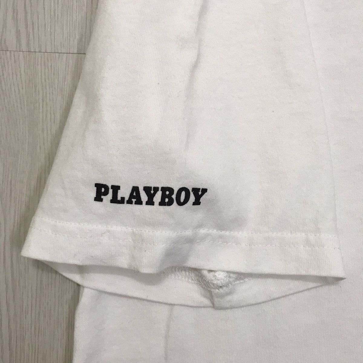 BASE CONTROL × Playboy × Vintage 💥RARE💥 Vintage Playboy Tee Embroidery Spell Out Size US L / EU 52-54 / 3 - 8 Thumbnail