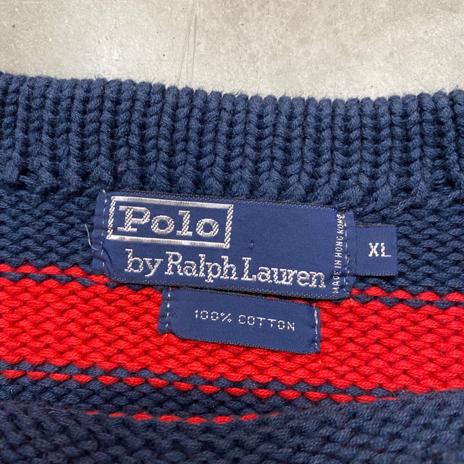 Designer × Polo Ralph Lauren × Vintage VTG 90s Polo Ralph Lauren Striped Crest Sweater OG Size US XL / EU 56 / 4 - 3 Thumbnail