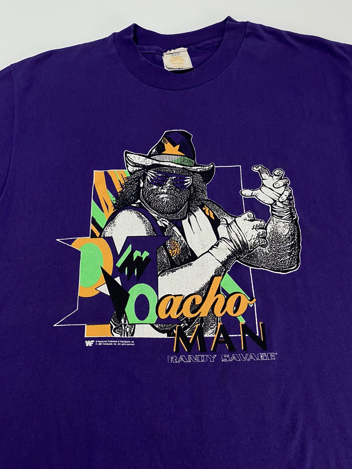 Vintage Vintage 1991 WWF Macho Man Randy Savage Wrestling T-Shirt Size US L / EU 52-54 / 3 - 2 Thumbnail