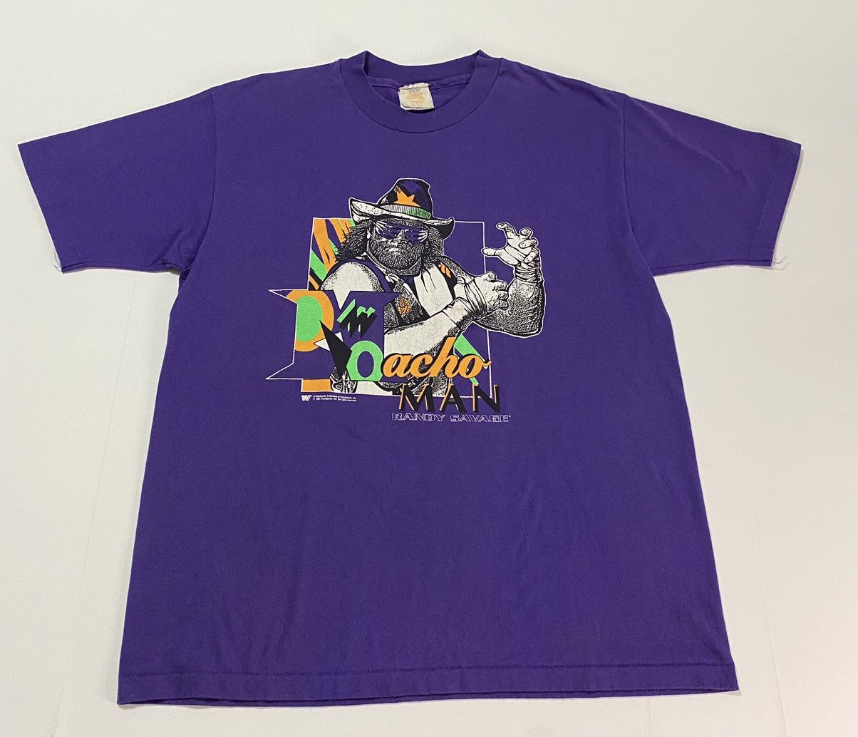 Vintage Vintage 1991 WWF Macho Man Randy Savage Wrestling T-Shirt Size US L / EU 52-54 / 3 - 1 Thumbnail