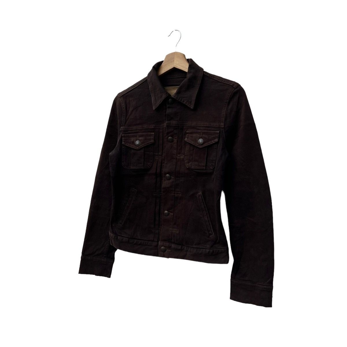 DKNY RICH BROWN CROPPED JACKET DKNY JEANS CORDUROY DESIGN Size M / US 6-8 / IT 42-44 - 2 Thumbnail