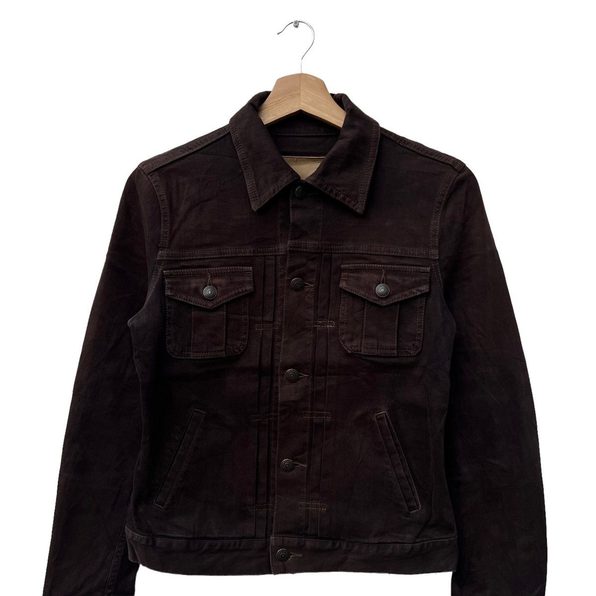DKNY RICH BROWN CROPPED JACKET DKNY JEANS CORDUROY DESIGN Size M / US 6-8 / IT 42-44 - 3 Thumbnail