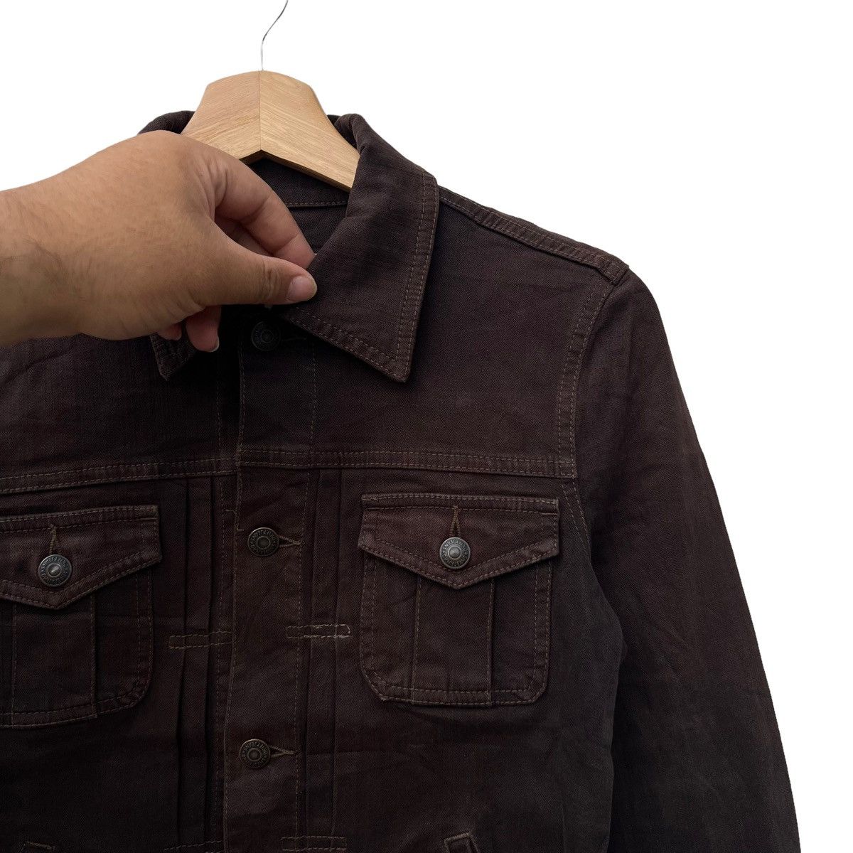 DKNY RICH BROWN CROPPED JACKET DKNY JEANS CORDUROY DESIGN Size M / US 6-8 / IT 42-44 - 5 Thumbnail