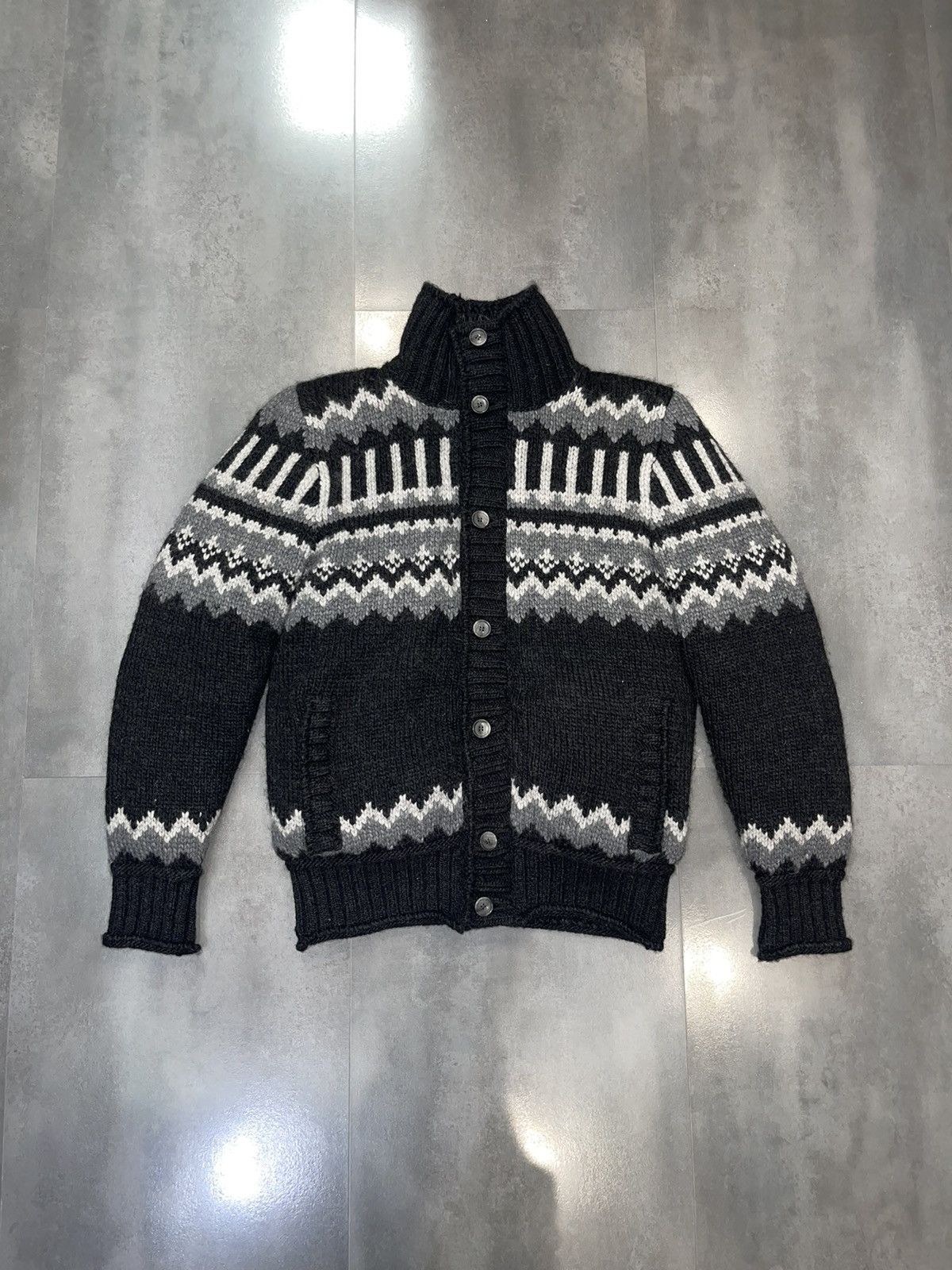 image of Dolce Gabbana Handknit Technical Ski Parka in Black, Men's (Size Large)