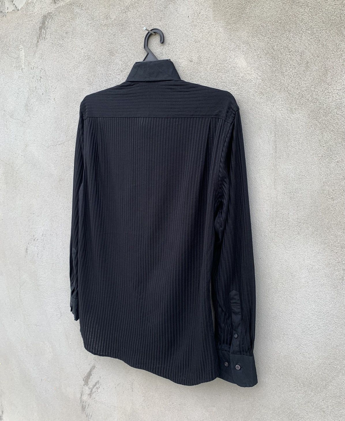 Lanvin Lanvin Black Long Sleeve Button Ups Stripe Shirt Size US M / EU 48-50 / 2 - 7 Thumbnail