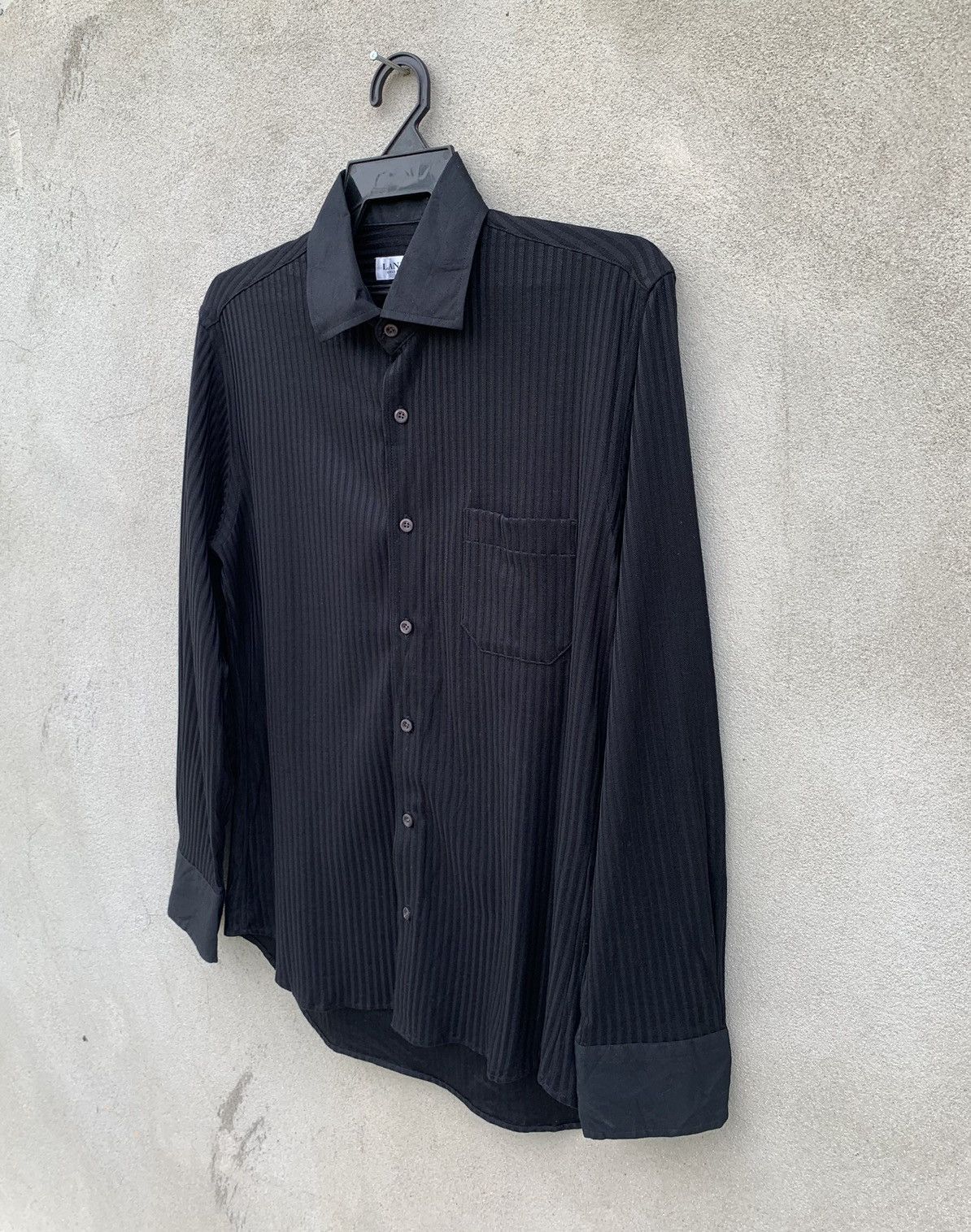 Lanvin Lanvin Black Long Sleeve Button Ups Stripe Shirt Size US M / EU 48-50 / 2 - 4 Thumbnail