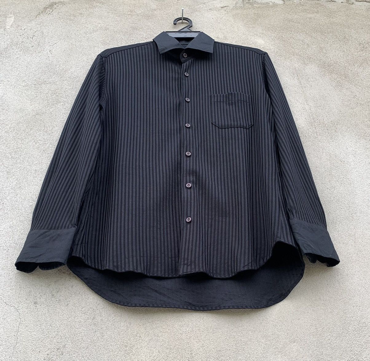 Lanvin Lanvin Black Long Sleeve Button Ups Stripe Shirt Size US M / EU 48-50 / 2 - 8 Thumbnail