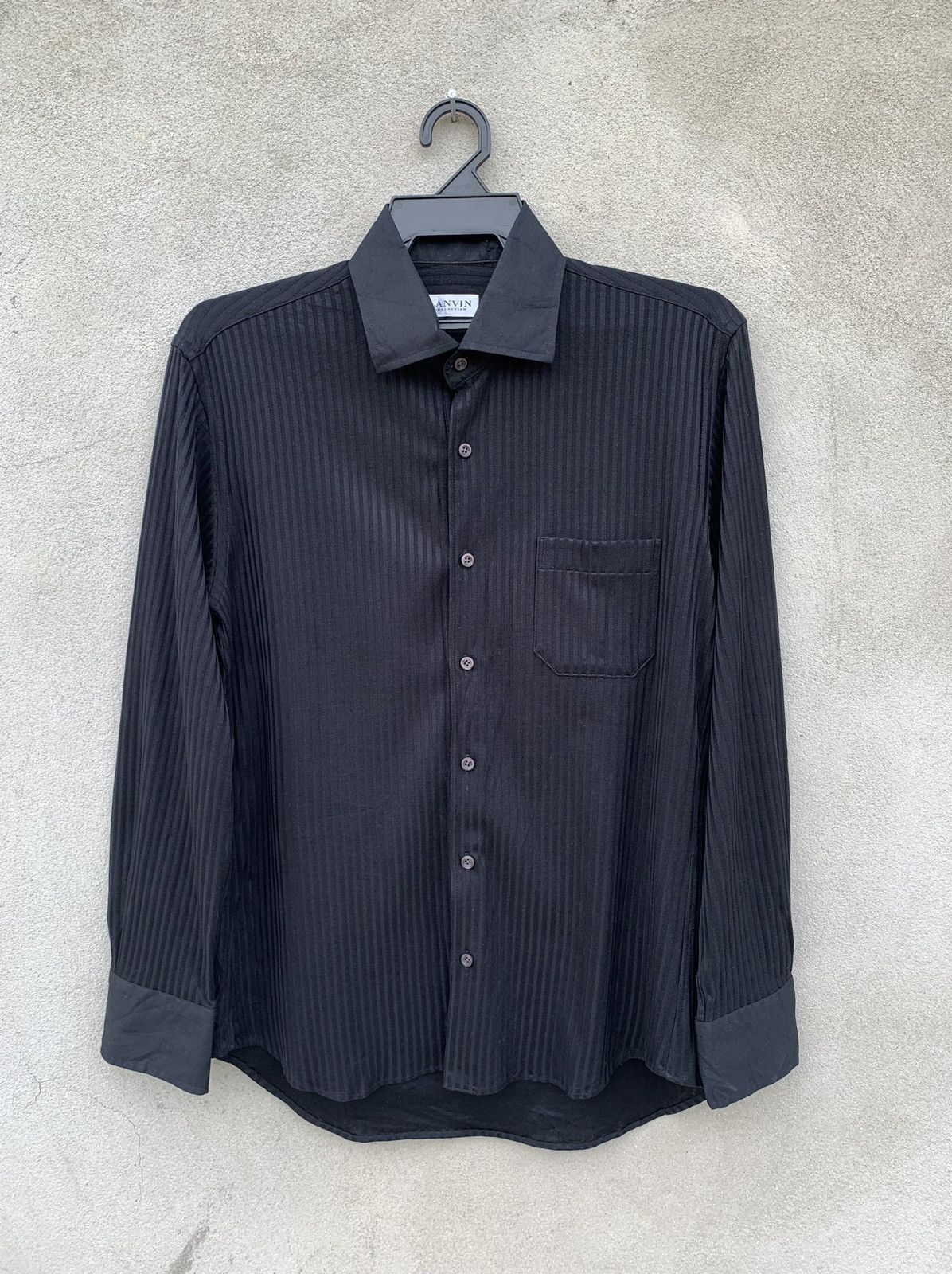Lanvin Lanvin Black Long Sleeve Button Ups Stripe Shirt Size US M / EU 48-50 / 2 - 2 Thumbnail