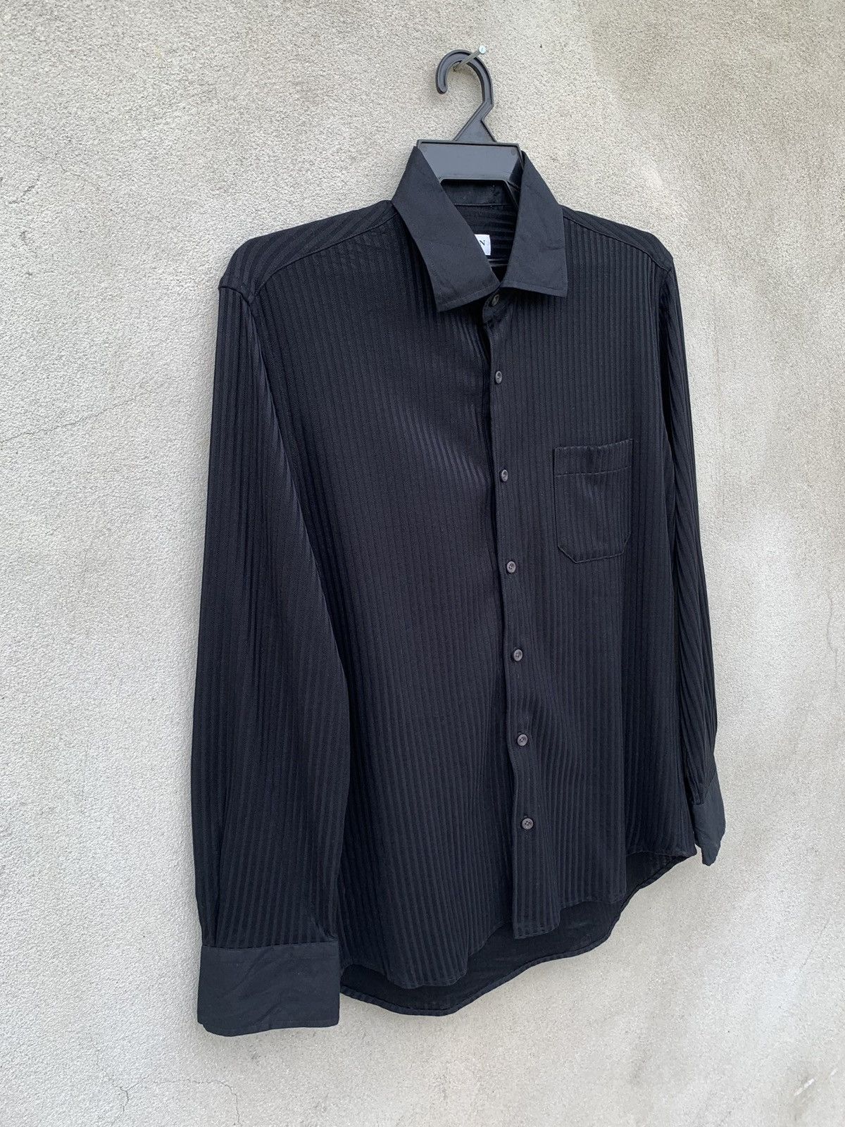 Lanvin Lanvin Black Long Sleeve Button Ups Stripe Shirt Size US M / EU 48-50 / 2 - 3 Thumbnail