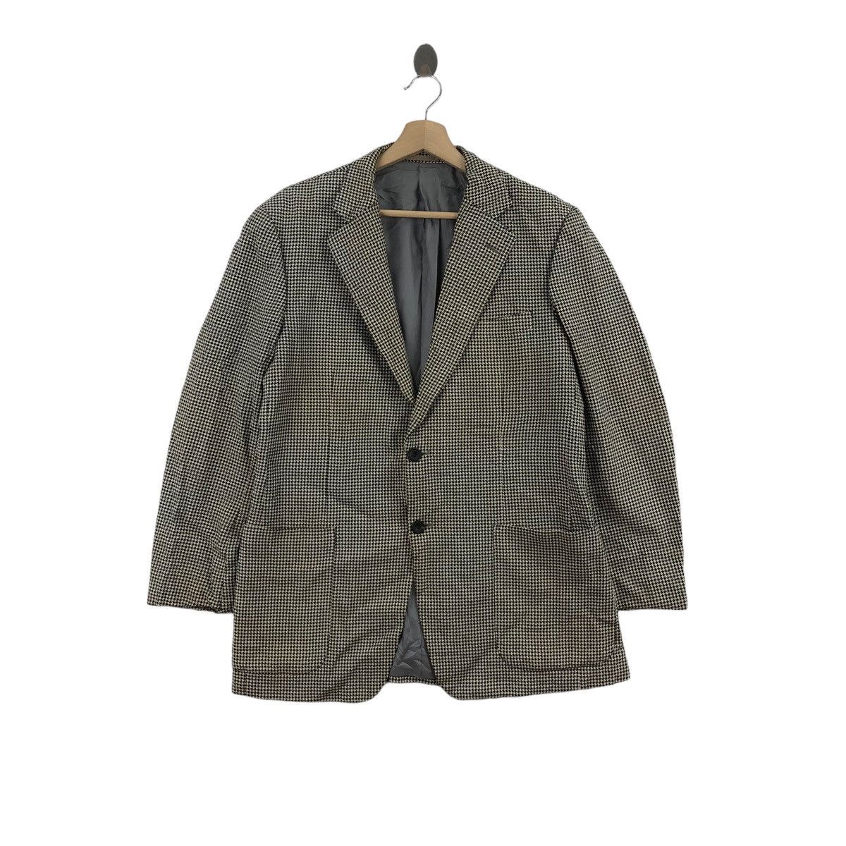 Vintage Vintage GUABELLO Sea Island Blazer Jacket Houndstooth Design Size 48R - 1 Thumbnail