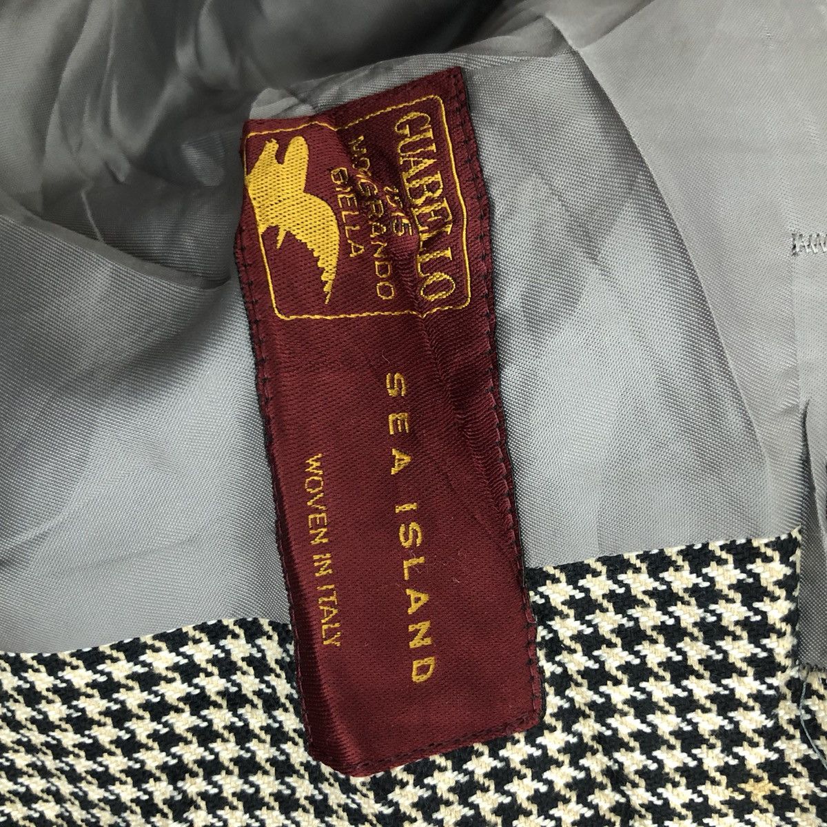 Vintage Vintage GUABELLO Sea Island Blazer Jacket Houndstooth Design Size 48R - 5 Thumbnail