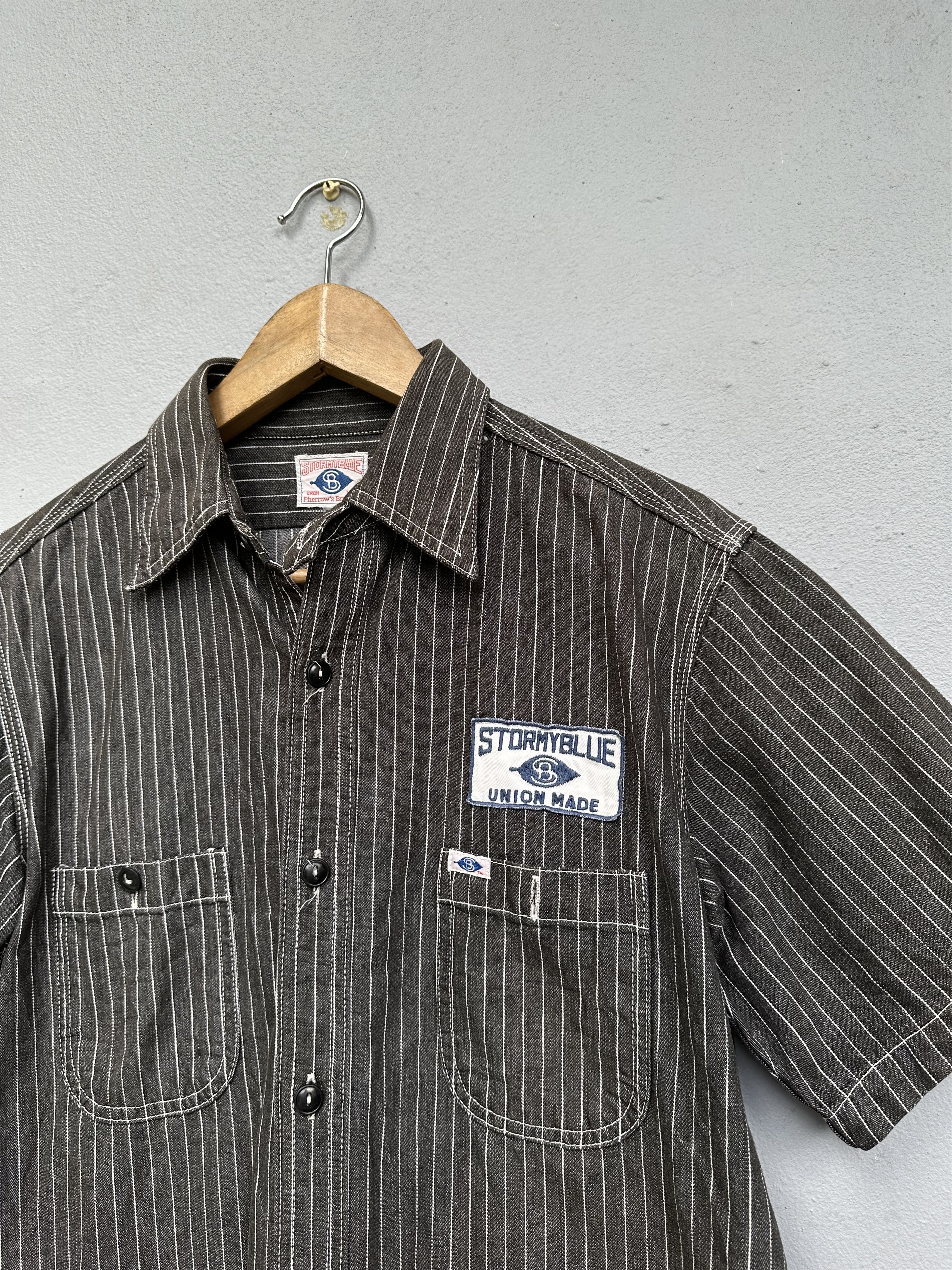 Freewheelers Pherrows StormBlue Wabash Gusset Striped Jeans Shirts Jacket Size US M / EU 48-50 / 2 - 4 Thumbnail