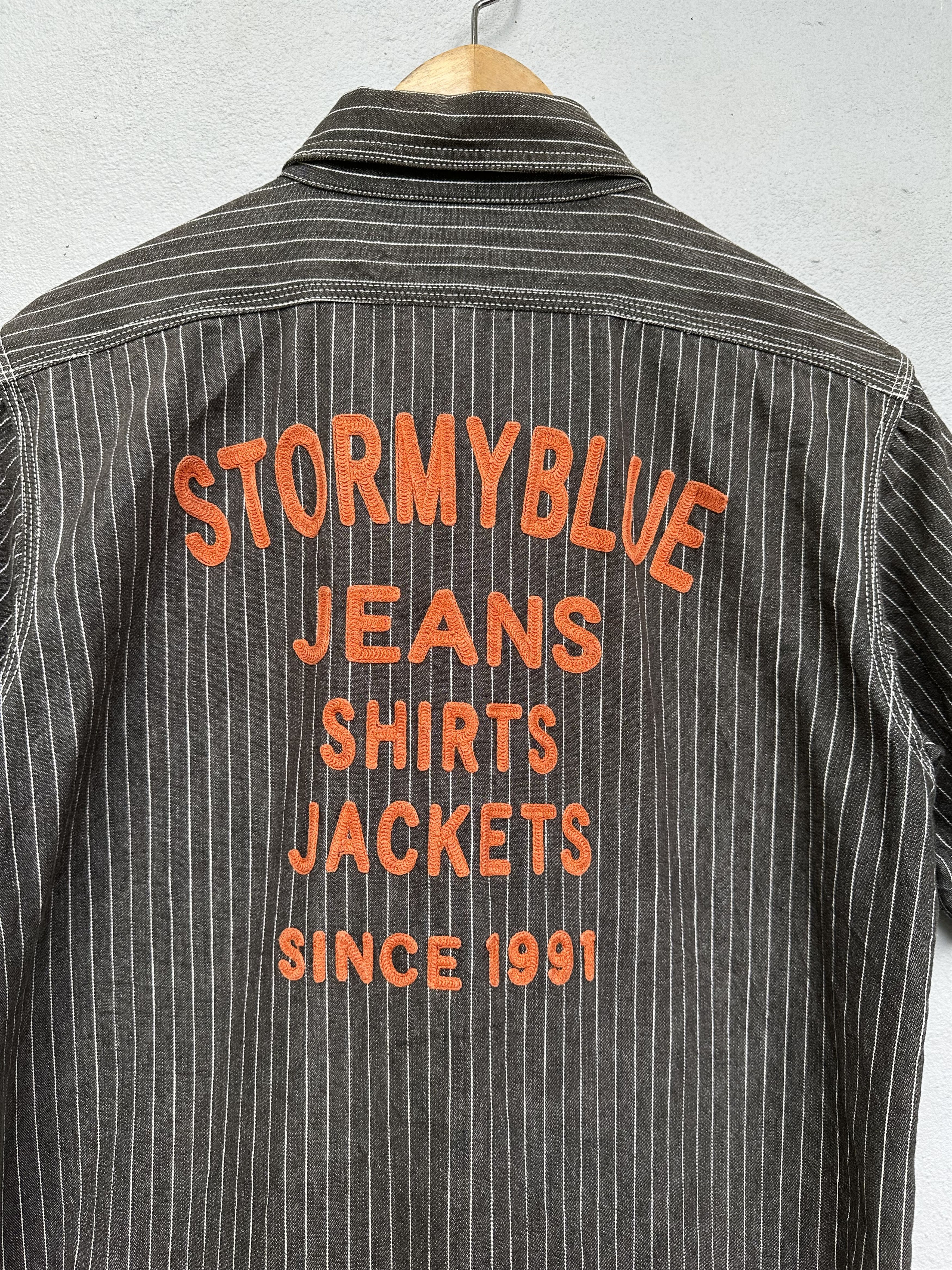 Freewheelers Pherrows StormBlue Wabash Gusset Striped Jeans Shirts Jacket Size US M / EU 48-50 / 2 - 3 Thumbnail