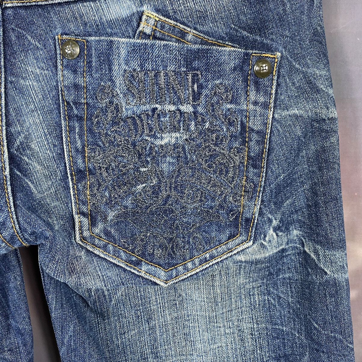 Japanese Brand × Jean × Vintage Vintage Denim Spellout Bell Bottom Trouser Denim Flare Jeans Size 31" - 8 Thumbnail