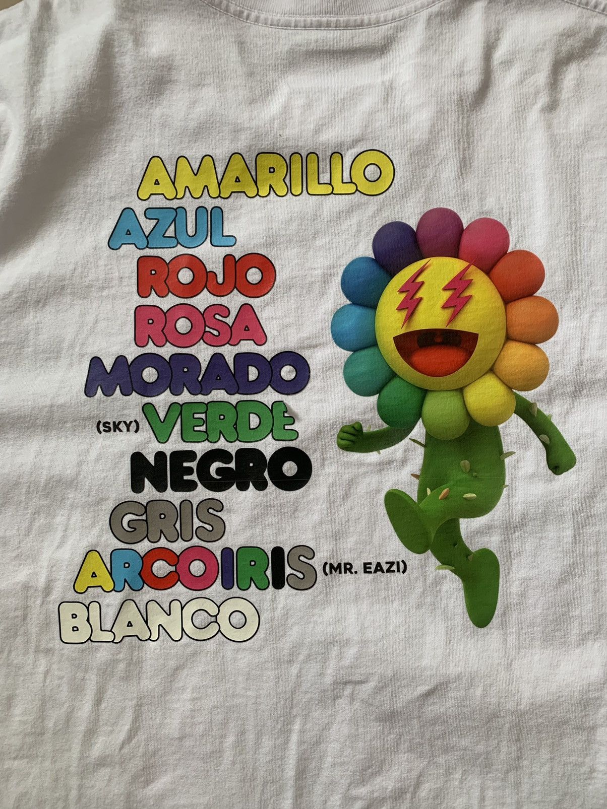 J Balvin × Takashi Murakami J Balvin Murakami Blanco Scripts Rainbow Flower T Shirt Size US L / EU 52-54 / 3 - 5 Thumbnail