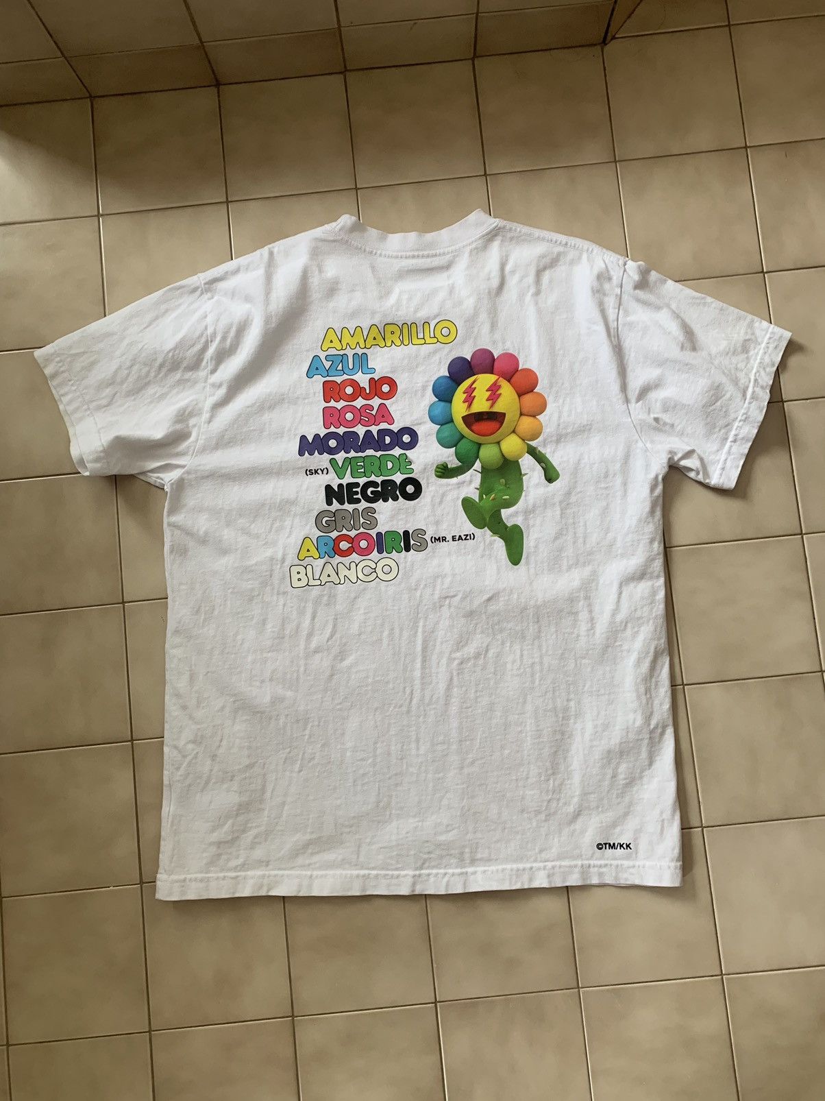 J Balvin × Takashi Murakami J Balvin Murakami Blanco Scripts Rainbow Flower T Shirt Size US L / EU 52-54 / 3 - 4 Thumbnail